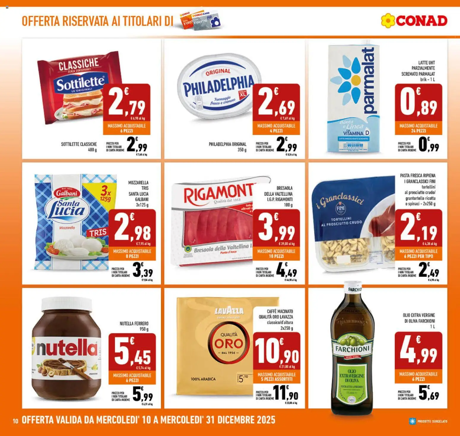 Volantino Conad del 10.12.2025 | Pagina: 10 | Prodotti: Bresaola, Olive, Ricotta, Macinato