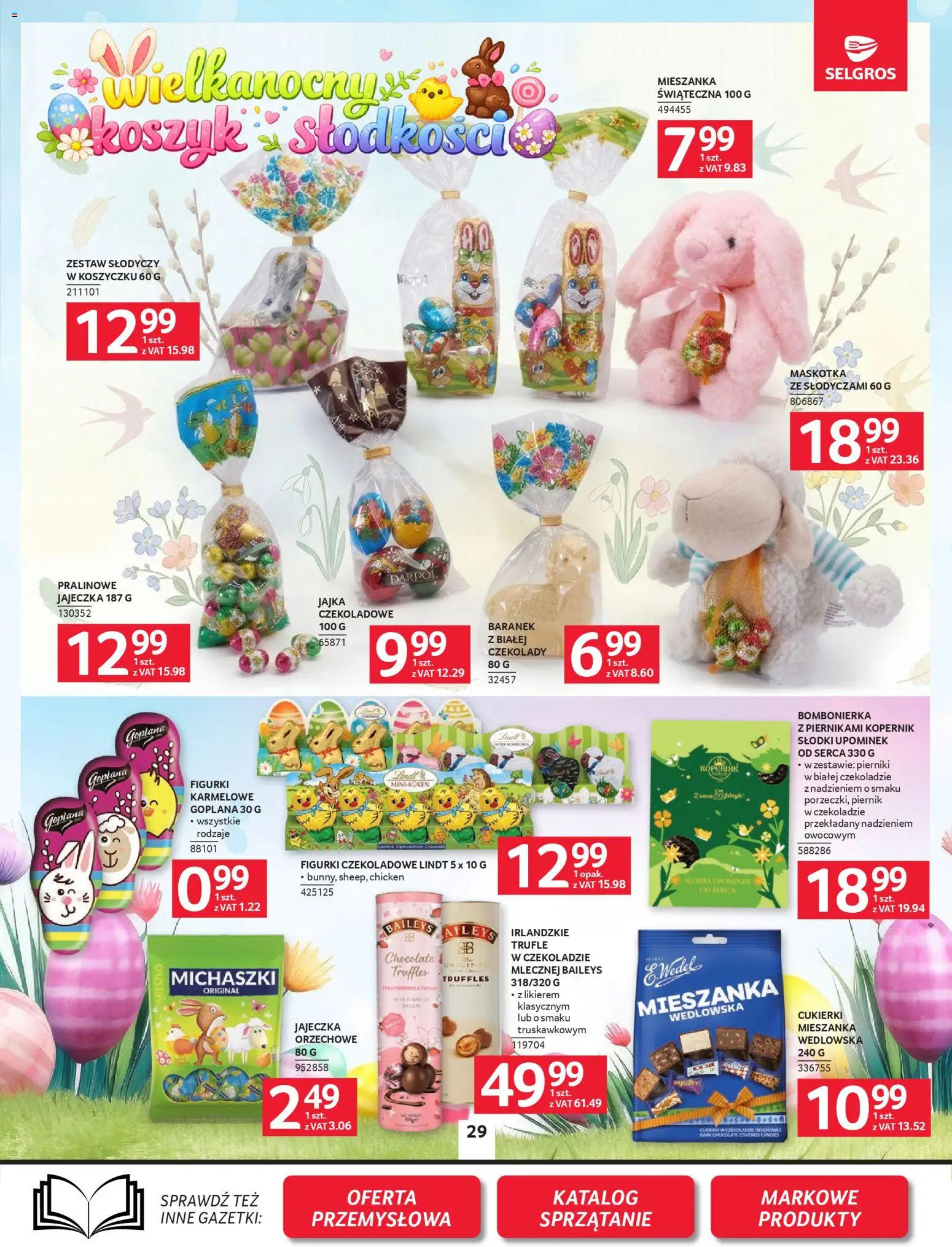 Selgros cash&carry gazetka od 26.03.2026 | Strona: 29 | Produkty: Baileys, Czekolady, Piernik, Figurki