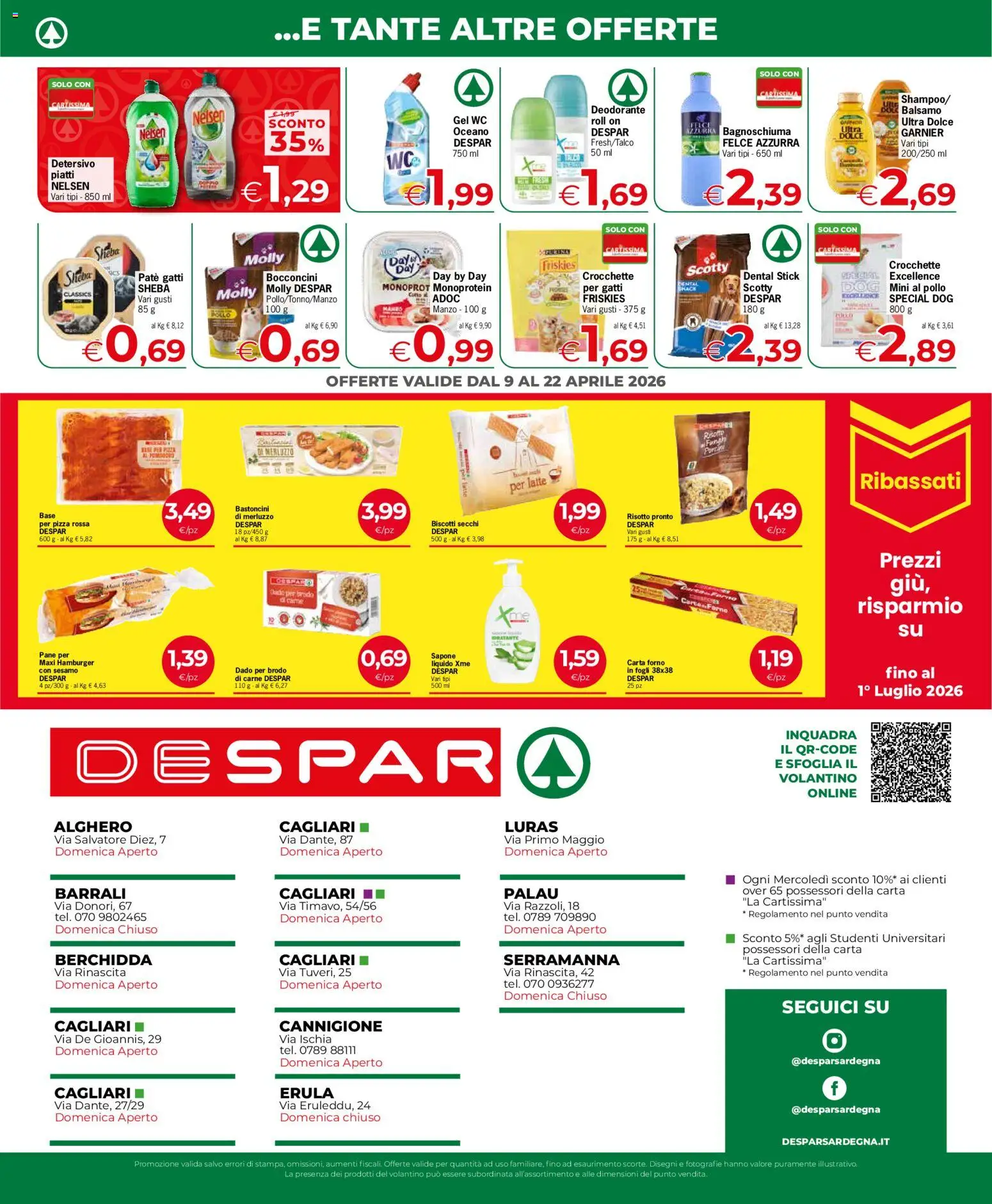 Volantino Despar del 09.04.2026 | Pagina: 4 | Prodotti: Paté, Biscotti, Crocchette, Hamburger