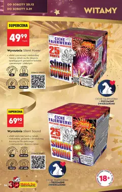 Pogląd oferty "Wyrzutnia Silent Power, efekt czerwonej i niebieskiej ławicy rybek na tle deszczu spadających gwiazd w kolorze czerwonym i zielonym" - ważna od 13.12.2025 | Strona: 26