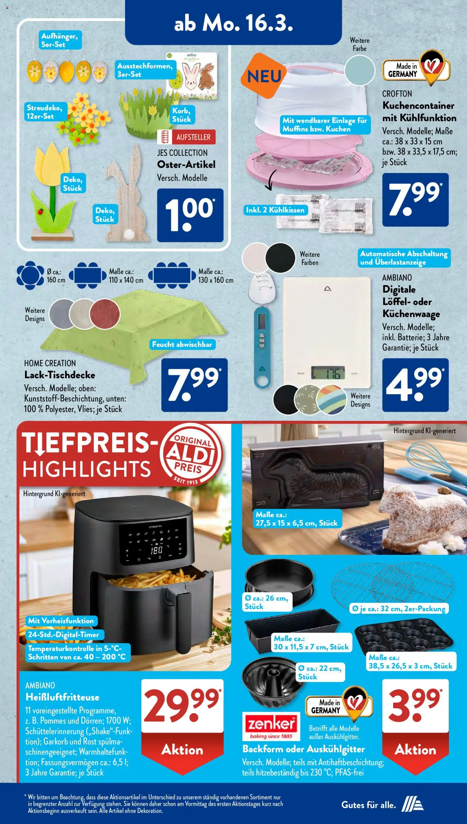 Aldi Süd Prospekt 	 – gültig ab 16.03.2026 | Seite: 2 | Produkte: Pommes, Kuchen, Heißluftfritteuse, Home creation