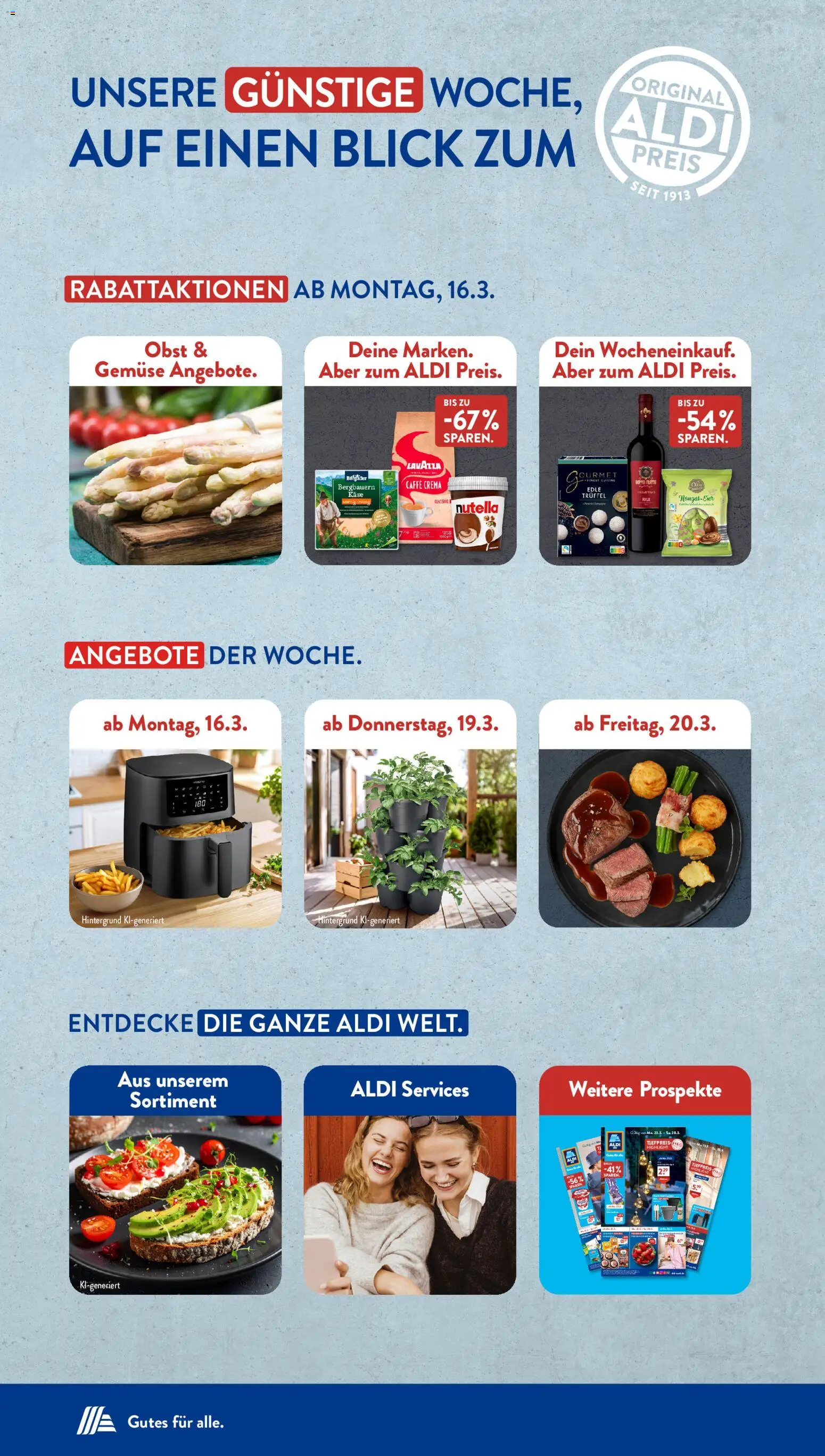 Aldi Süd Prospekt 	 – gültig ab 16.03.2026 | Seite: 2 | Produkte: Pommes, Kuchen, Heißluftfritteuse, Home creation