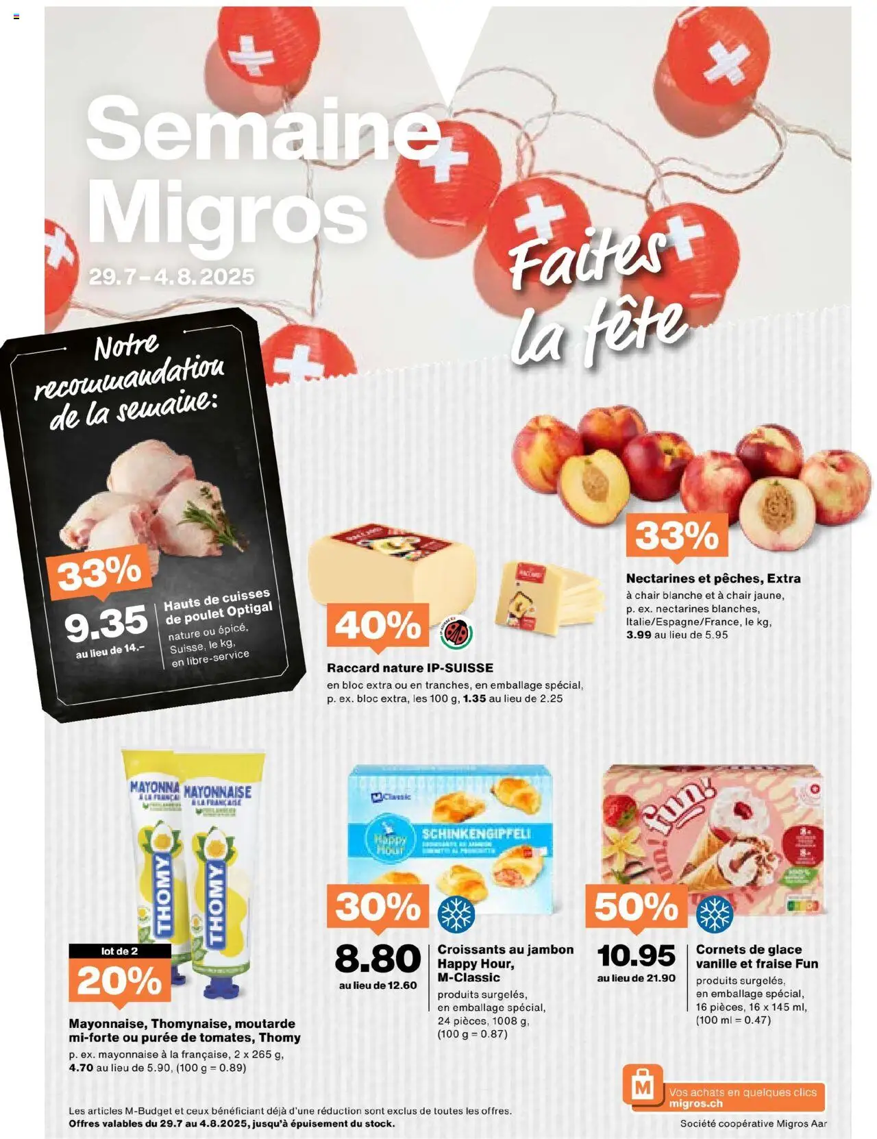 Migros Aktionen FR ab 29.07.2025 | Seite: 1 | Produkte: Glace, Mayonnaise