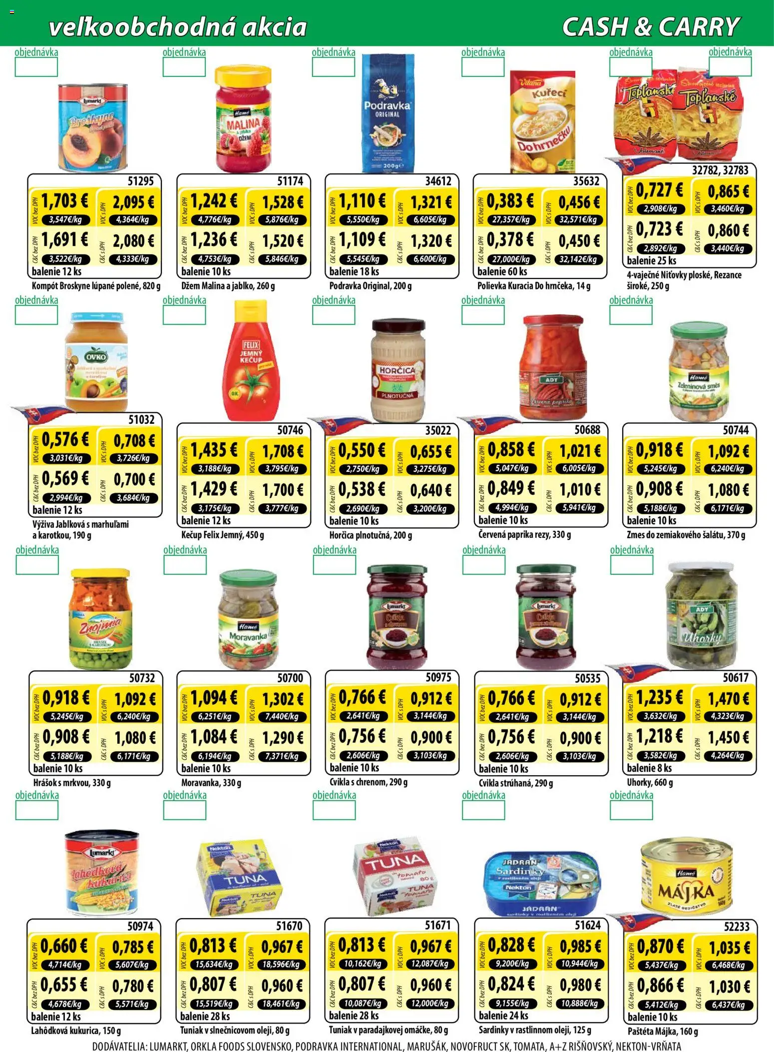 Nové Milk Agro akcie – leták je platný od 18.03.2026 | Strana: 6 | Produkty: Tuniak, Hrášok, Rezance, Cvikla