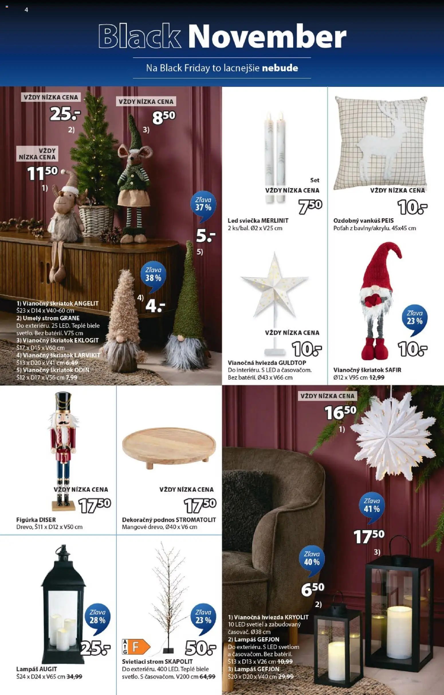 Nové JYSK akcie – leták je platný od 10.11.2025 | Strana: 4 | Produkty: Vankúš, Led