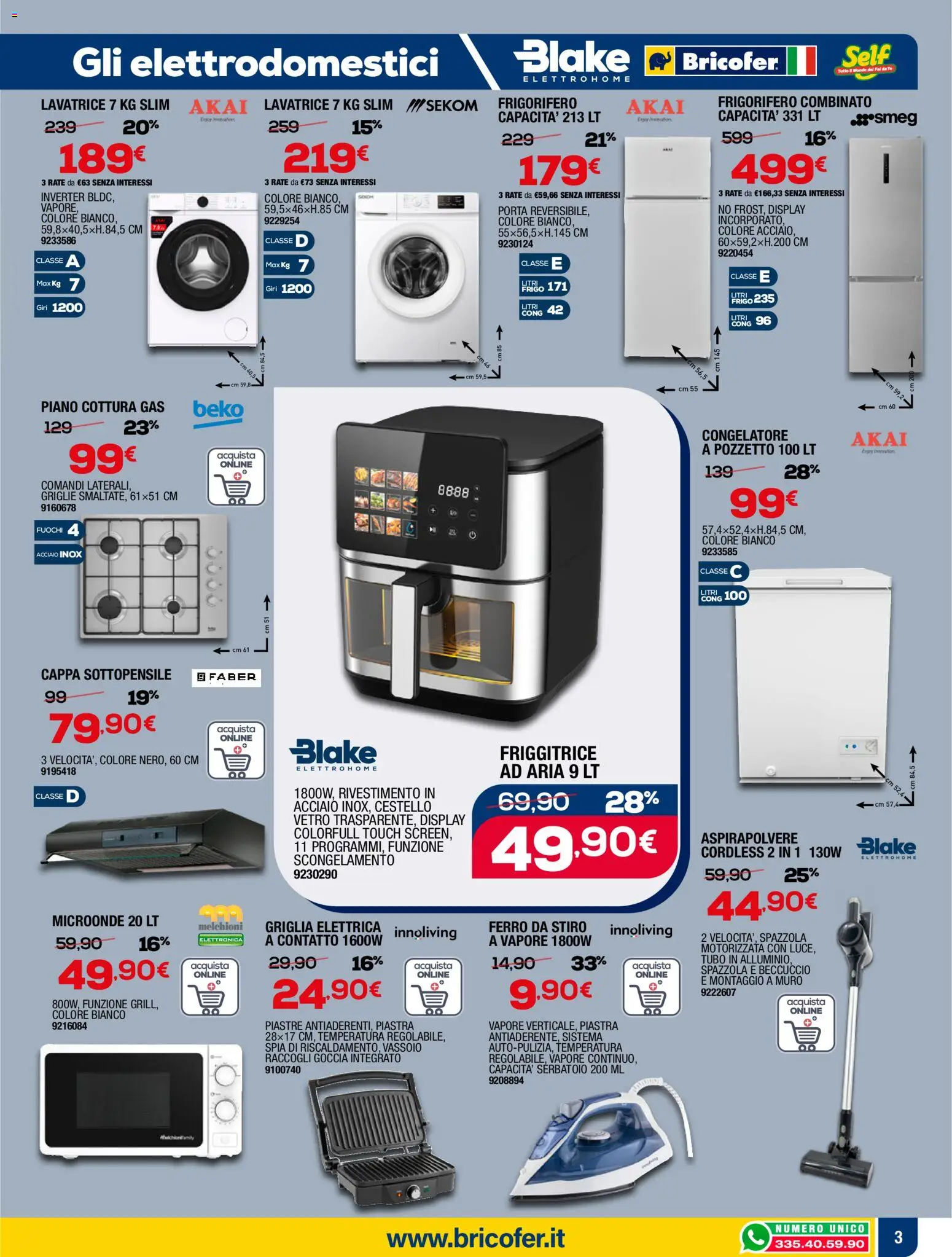 Volantino Bricofer del 05.03.2026 | Pagina: 11 | Prodotti: Spazzola, Microonde, Alluminio, Aspirapolvere