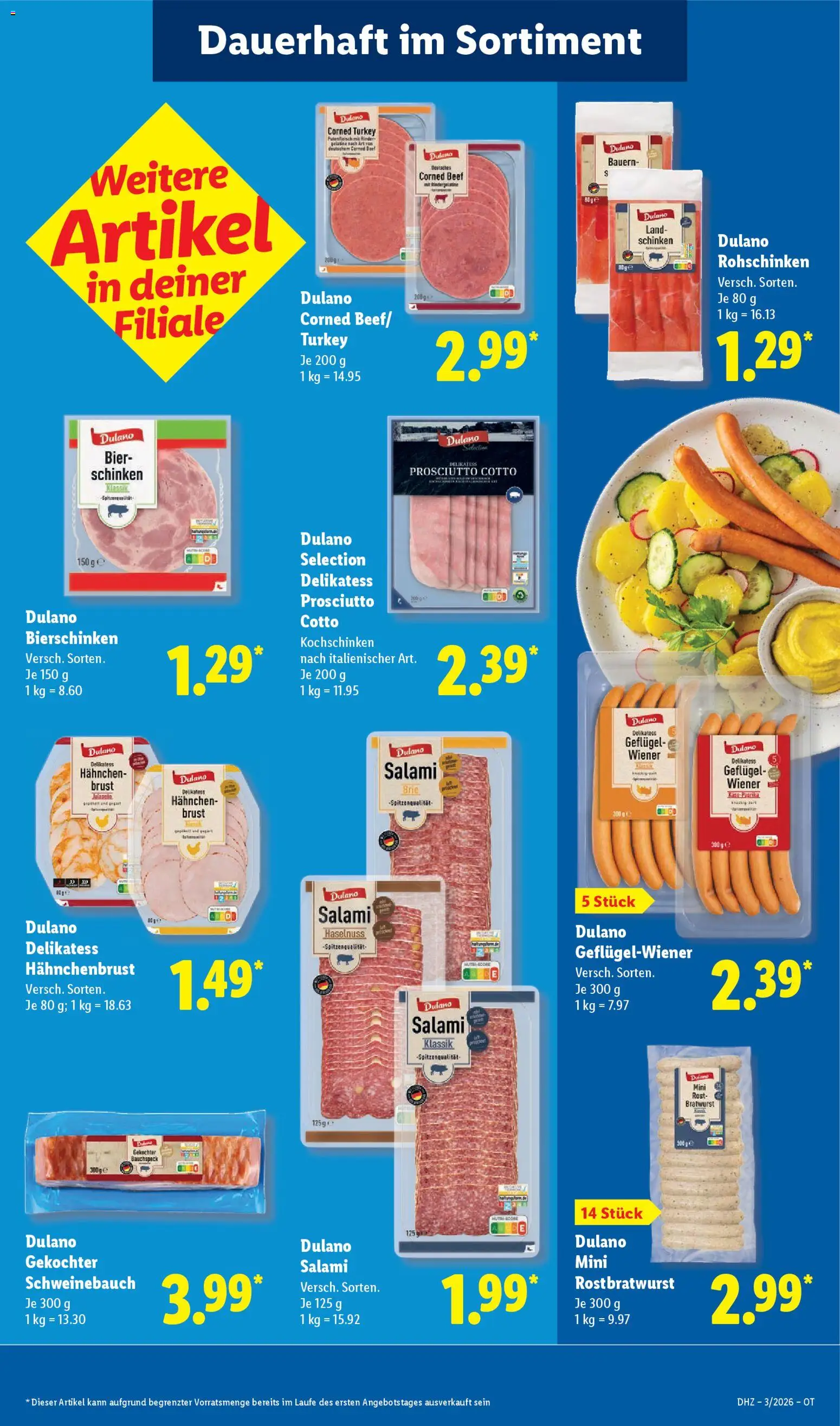 Lidl Prospekt Grimma – gültig ab 12.01.2026 | Seite: 23 | Produkte: Hahnchen, Bratwurst, Schinken, Hahnchenbrust