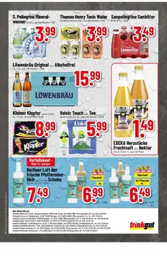 S. Pellegrino Mineral-wasser, 6 x 0,5 L, zzgl. 1,50 Pfand ab 19.04.2026 gültig | Seite: 53 | Produkte: Wasser, Tee, Fruchtsaft, Uhr