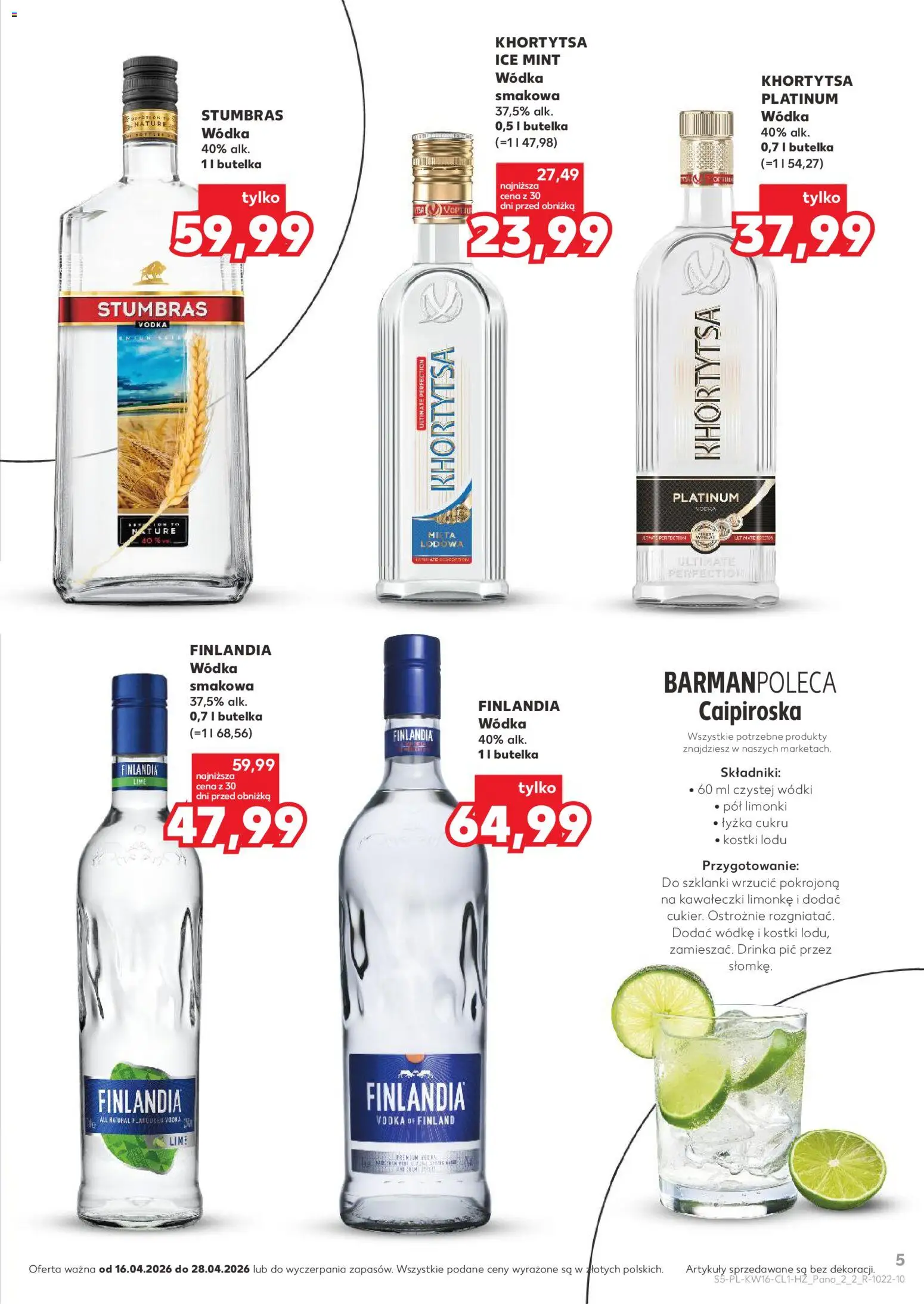 Kaufland Polsko leták - Barek od 16.04.2026 | Strana: 5 | Produkty: Vodka