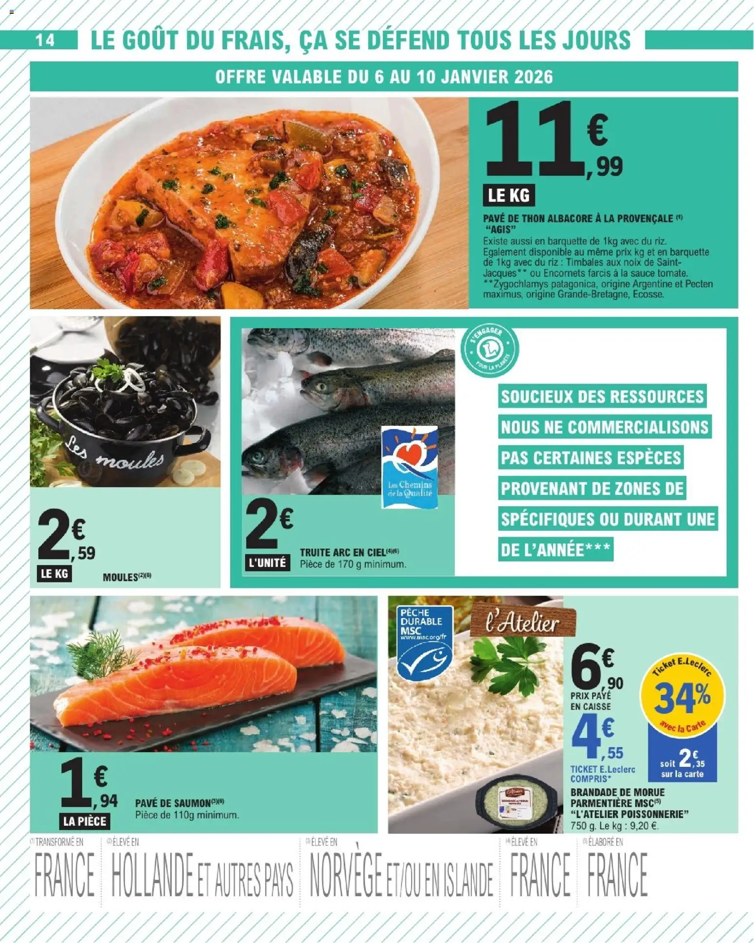 {H1} | Page: 14 | Produits: Pêche, Noix de saint jacques, Poissonnerie, Riz