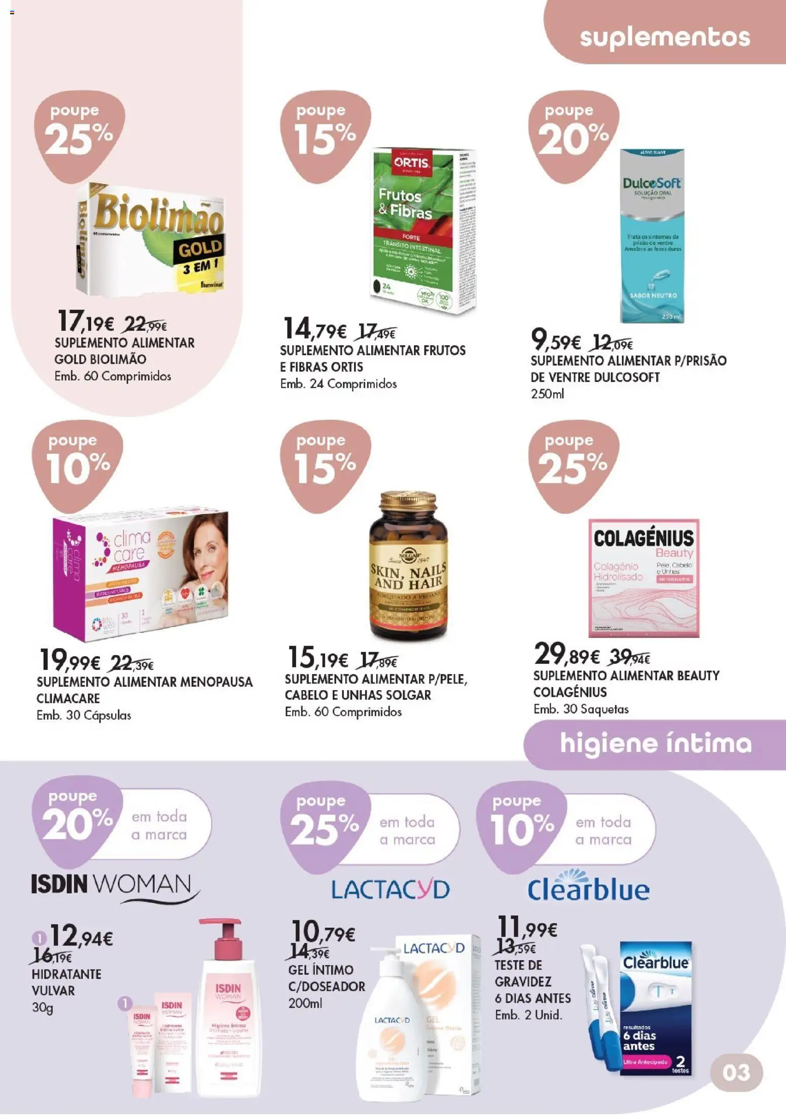 Pingo Doce Bem Estar Mulher Madeira │ válido de 03.03.2026 | Página: 3 | Produtos: Teste de gravidez