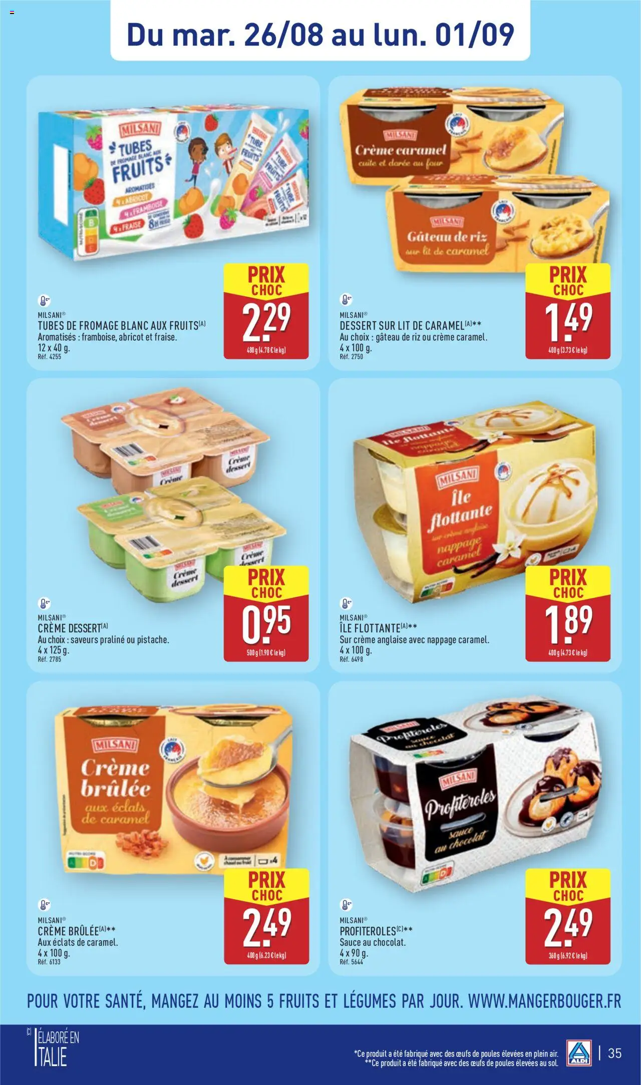  | Page: 38 | Produits: Crème anglaise, Fraise, Chocolat, Riz