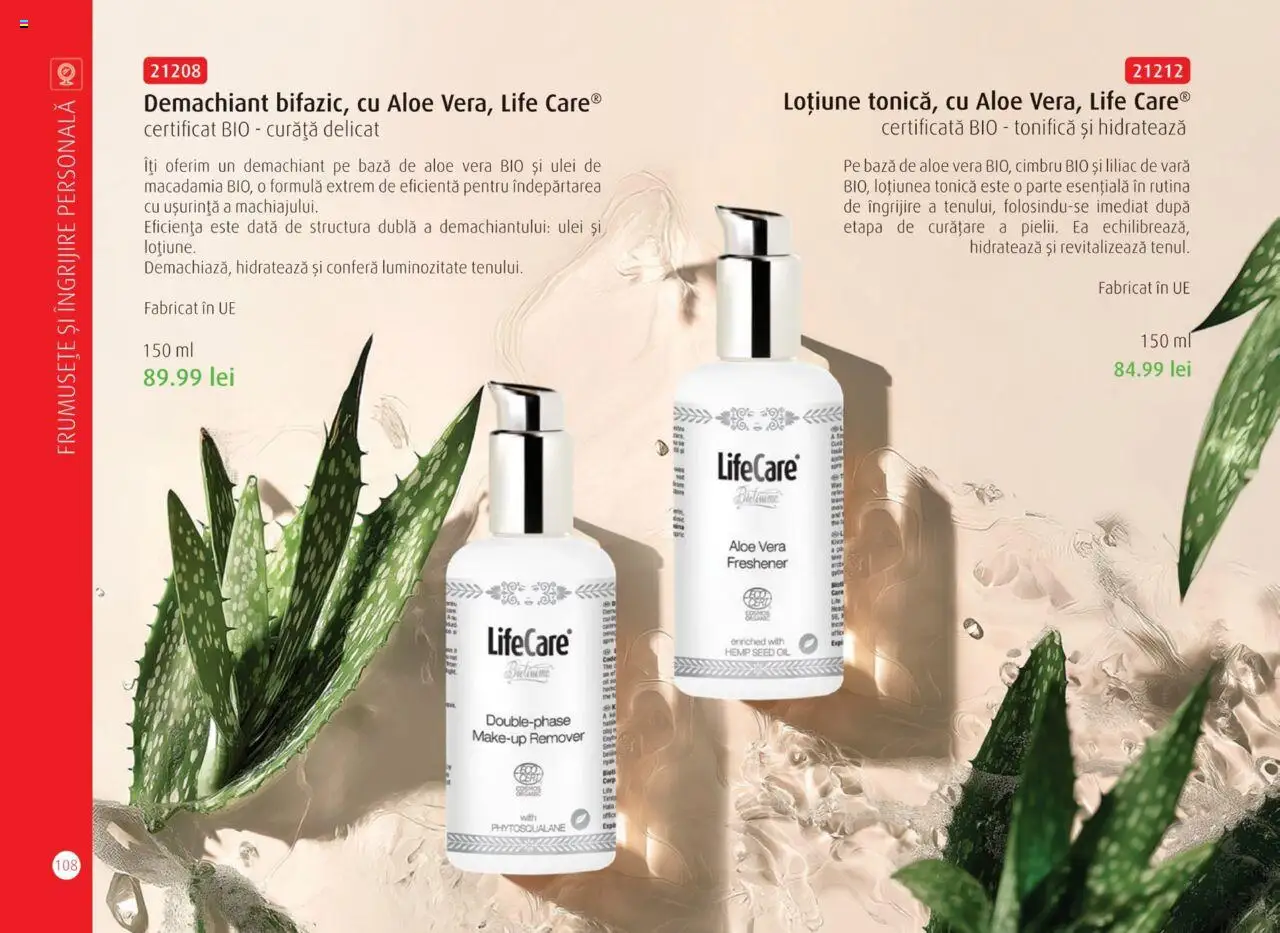 Life Care catalog - Aprilie/Octombrie – valabil de la 01.04.2025 | Pagină: 110 | Produse: Şerit ödül, Demachiant, Aloe vera, Ulei