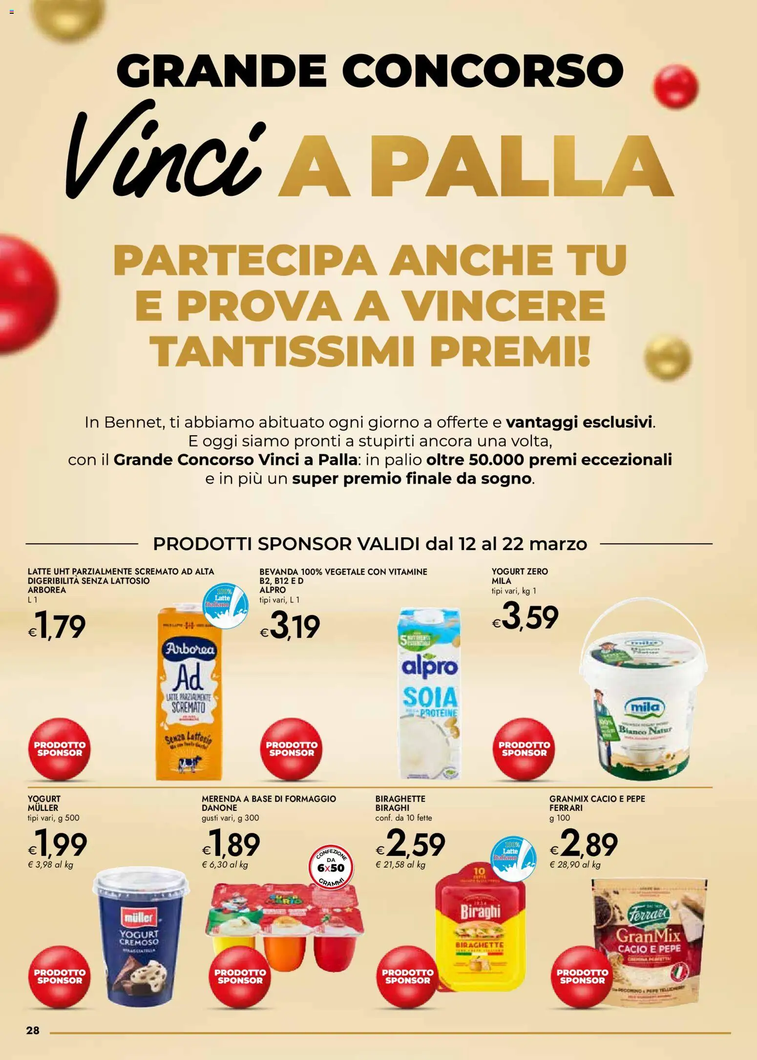 Volantino bennet del 12.03.2026 | Pagina: 28 | Prodotti: Yogurt, Pepe, Latte, Formaggio