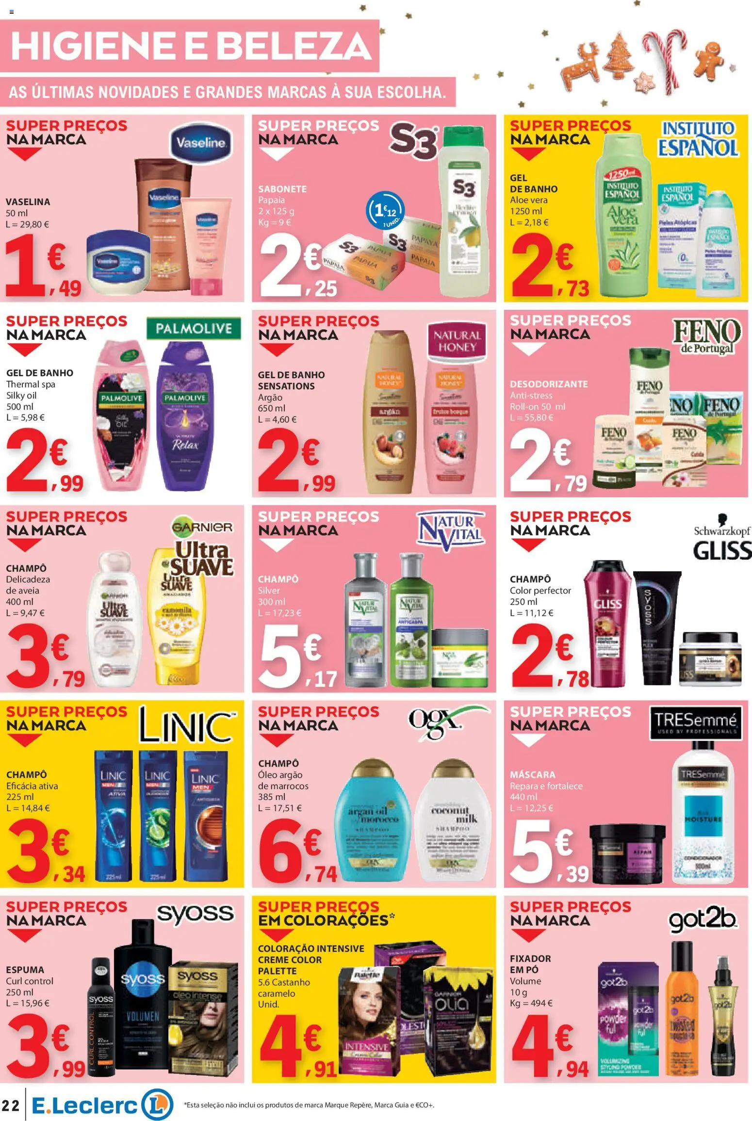 E.Leclerc folheto │ válido de 04.12.2025 | Página: 22 | Produtos: Pó, Gel de banho, Sabonete, Creme