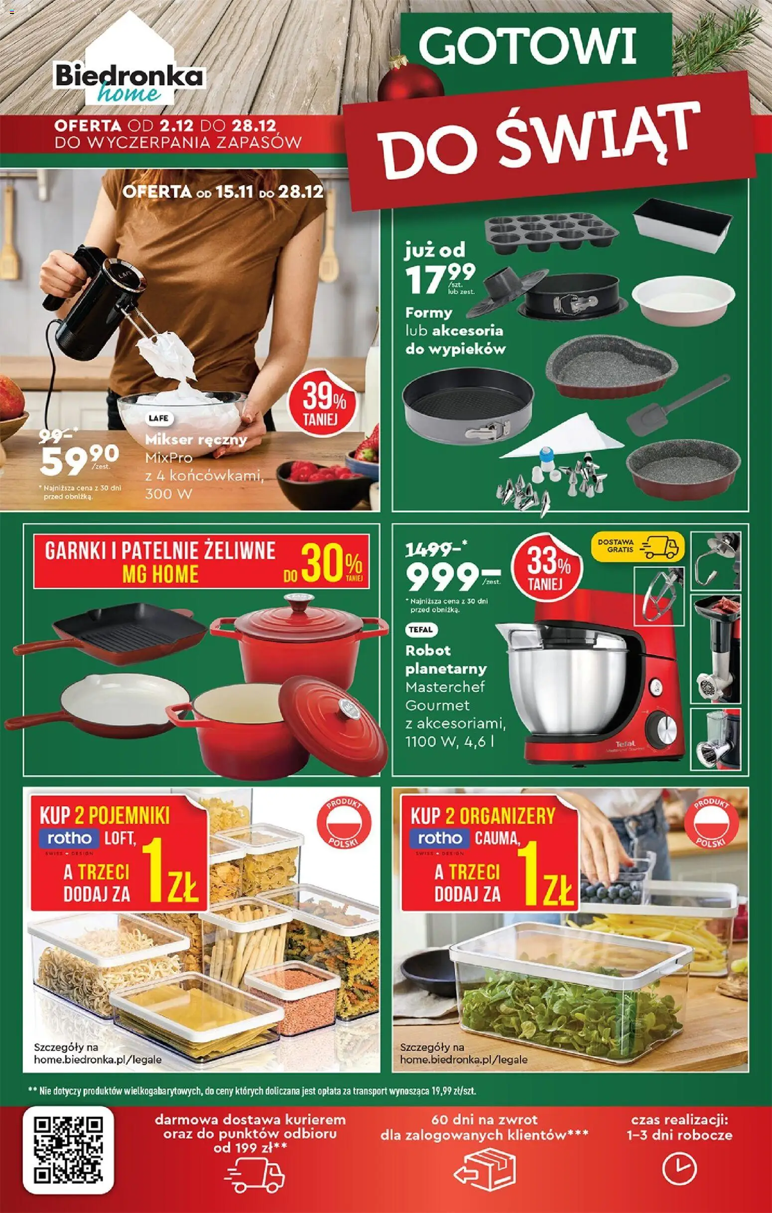 Biedronka gazetka - Home od 15.11.2025 | Strona: 2 | Produkty: Mikser, Patelnie, Garnki, Tefal