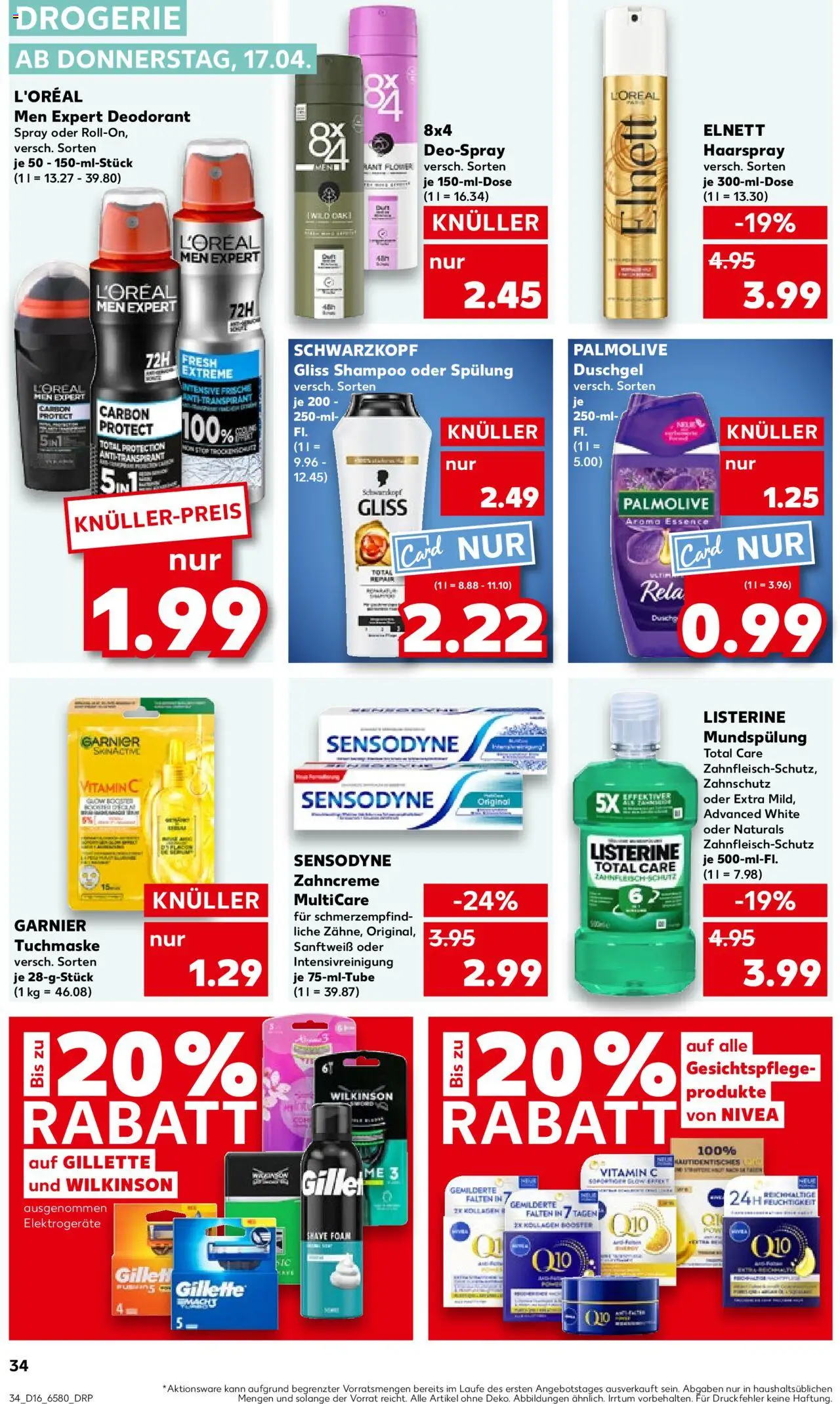 Kaufland - Hamburg, Bergedorfer Straße 106 - gültig ab dem 17.04.2025 | Seite: 34 | Produkte: Shampoo, Duschgel, Deodorant, Tuchmaske