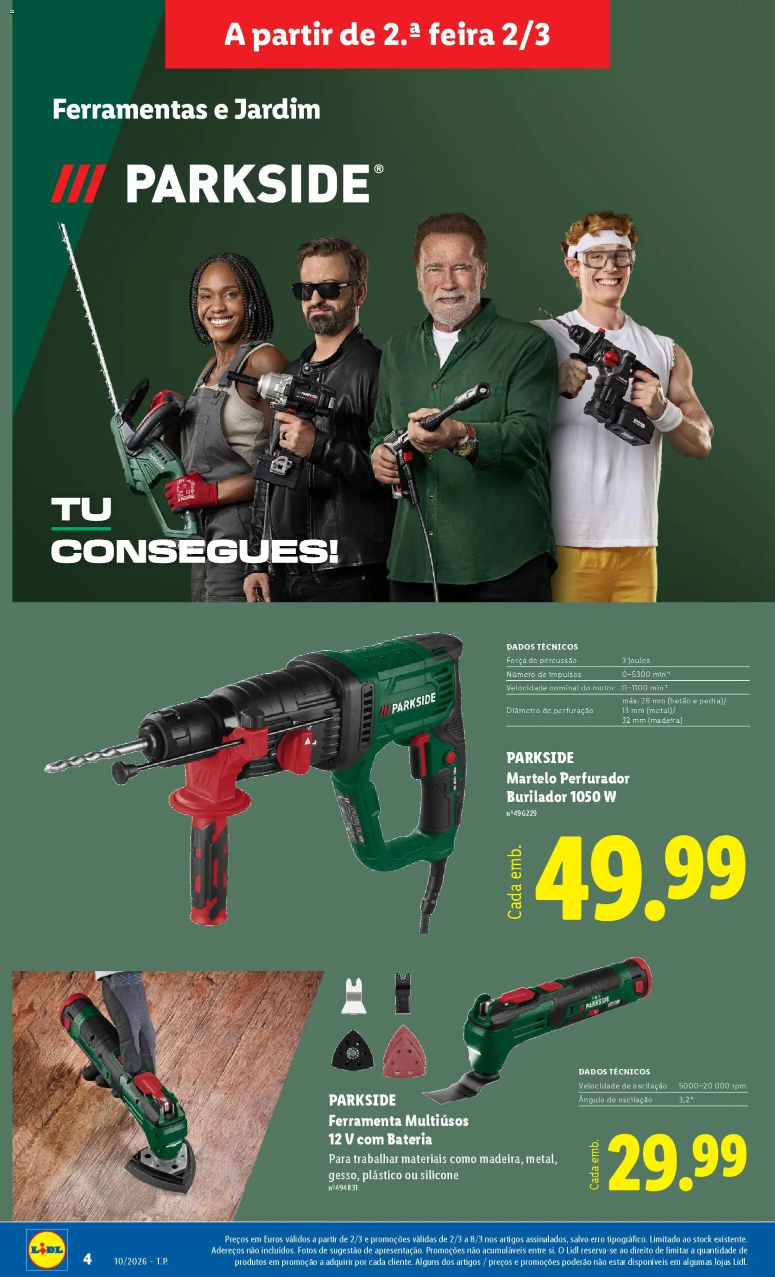 Lidl Novidades │ válido de 02.03.2026 | Página: 4 | Produtos: Ferramentas, Bateria, Martelo