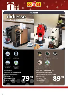 Anteprima del volantino Comet Piccoli Elettrodomestici Caffè e Cucina catalogo valido a partire dal 01.12.2025 | Pagina: 16 | Prodotti: Macchina da caffe, Caffè, Acqua