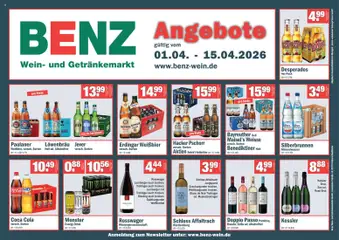 Benz Getränke Prospekt 	 ab 01.04.2026 gültig