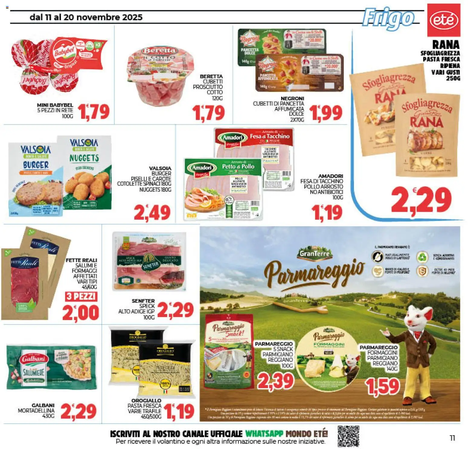 Volantino Eté del 11.11.2025 | Pagina: 11 | Prodotti: Arrosto, Pancetta, Nuggets, Pasta