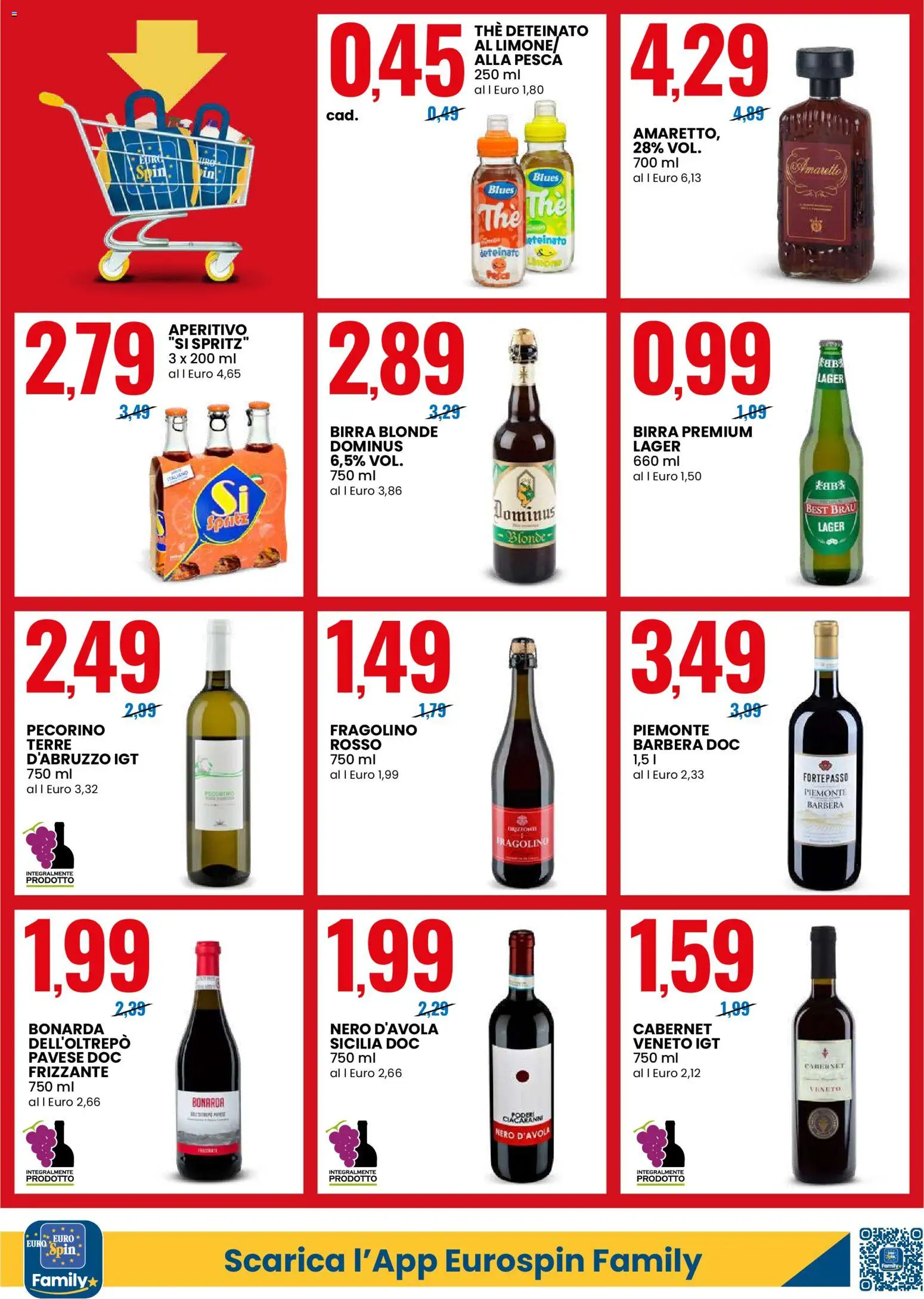 Volantino Eurospin del 01.03.2026 | Pagina: 12 | Prodotti: Birra, Pesca, The, Aperitivo