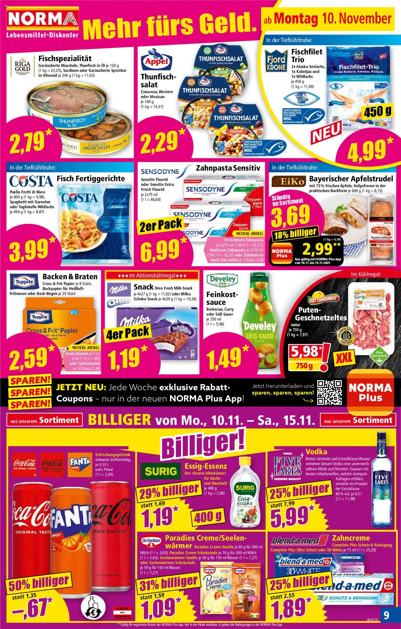 Norma Flugblatt gültig ab 10.11.2025 | Seite: 10 | Produkte: Salat, Fertiggerichte, Zahnpasta, Zahnbürste