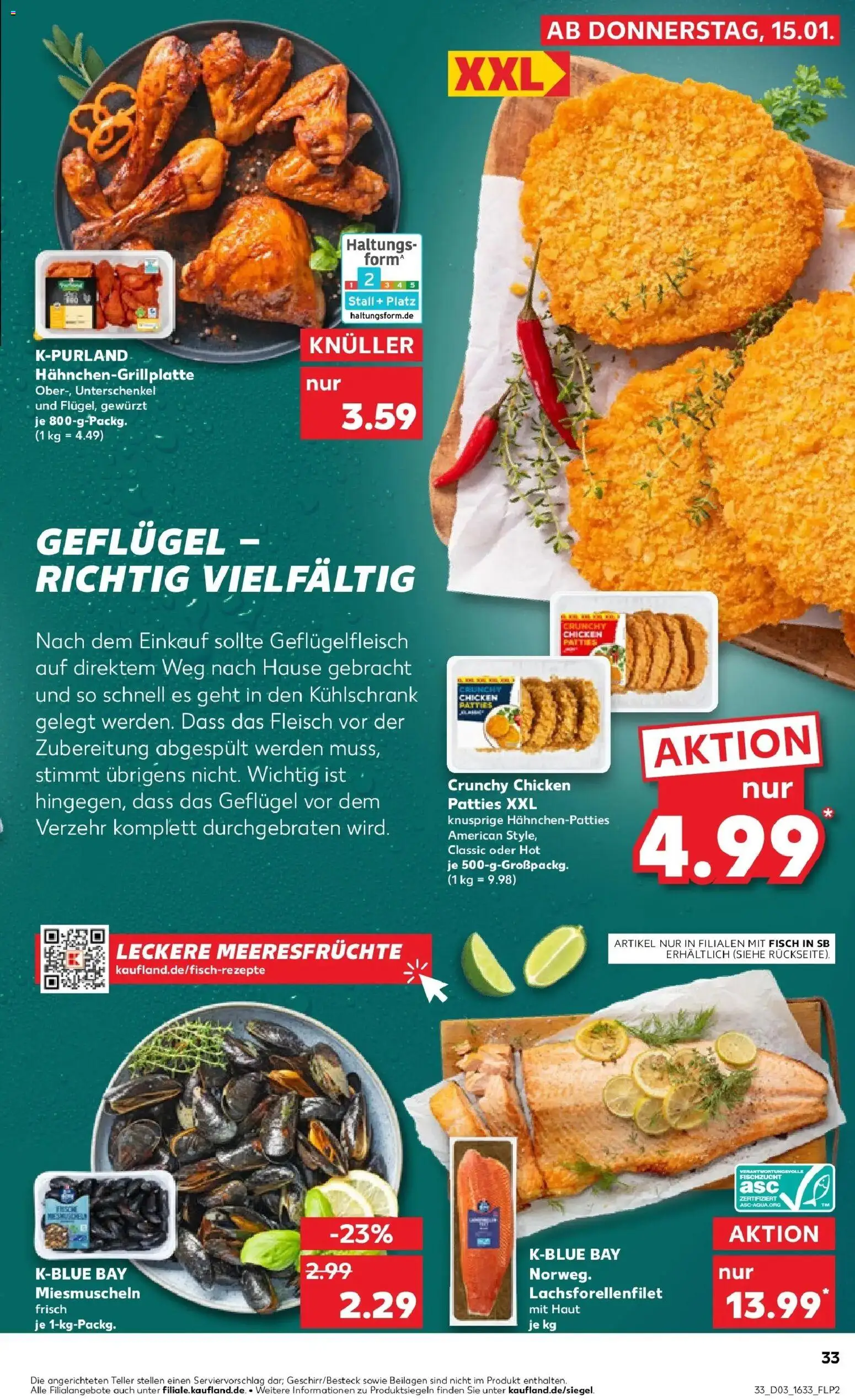 Kaufland prospekt Schrobenhausen	 – gültig ab 19.01.2026 | Seite: 33 | Produkte: Grill, Kühlschrank, Meeresfrüchte, Fleisch
