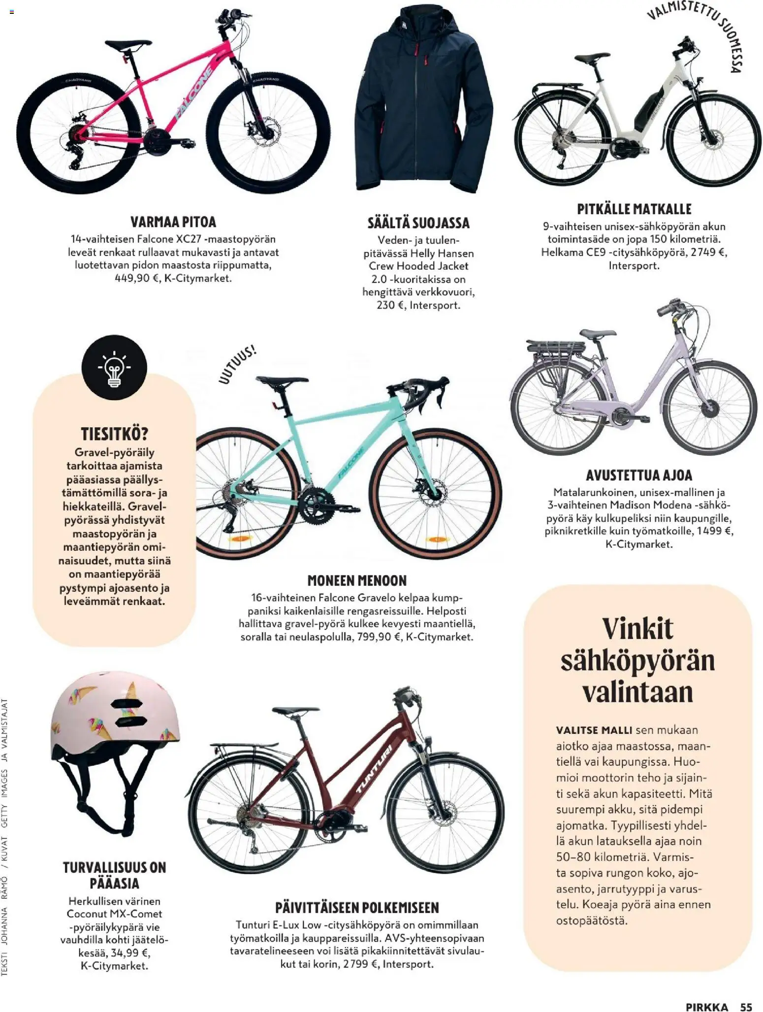 K-Supermarket - Pirkka – voimassa 25.03.2026 alkaen | Sivu: 55 | Tuotteet: Pyörä, Pyöräilykypärä, Voi, Jäätelö