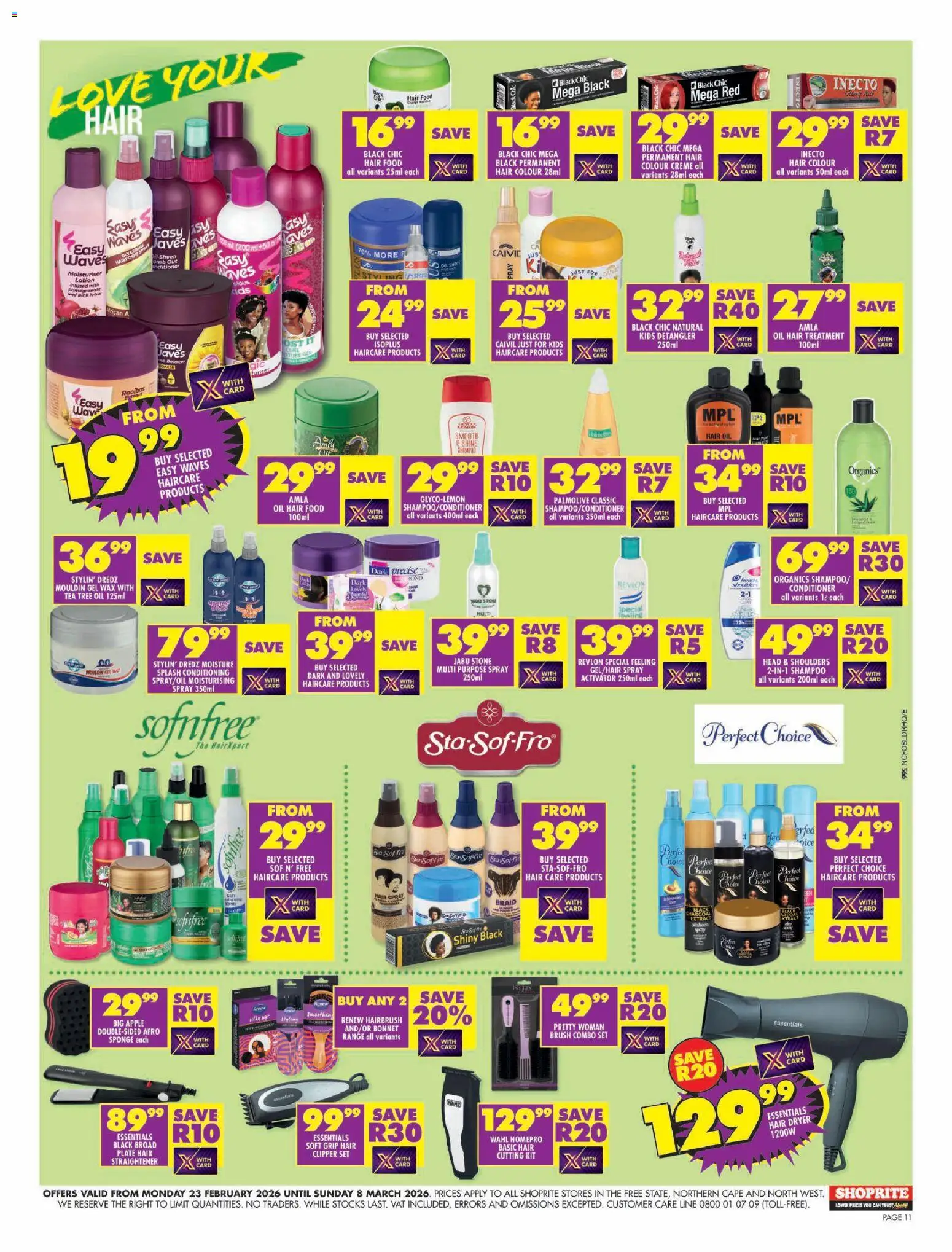 New Shoprite catalogue – valid from 23.02.2026 | Page: 11 | Products: Oil, Brush, Conditioner, Hair oil