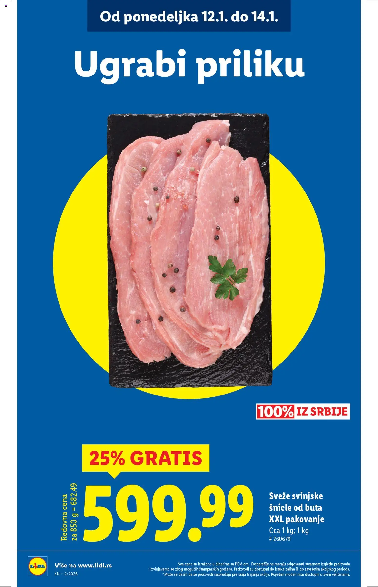 Lidl katalog - važi od 08.01.2026 | Strana: 10 | Proizvode: Svinjske šnicle, Pakovanje