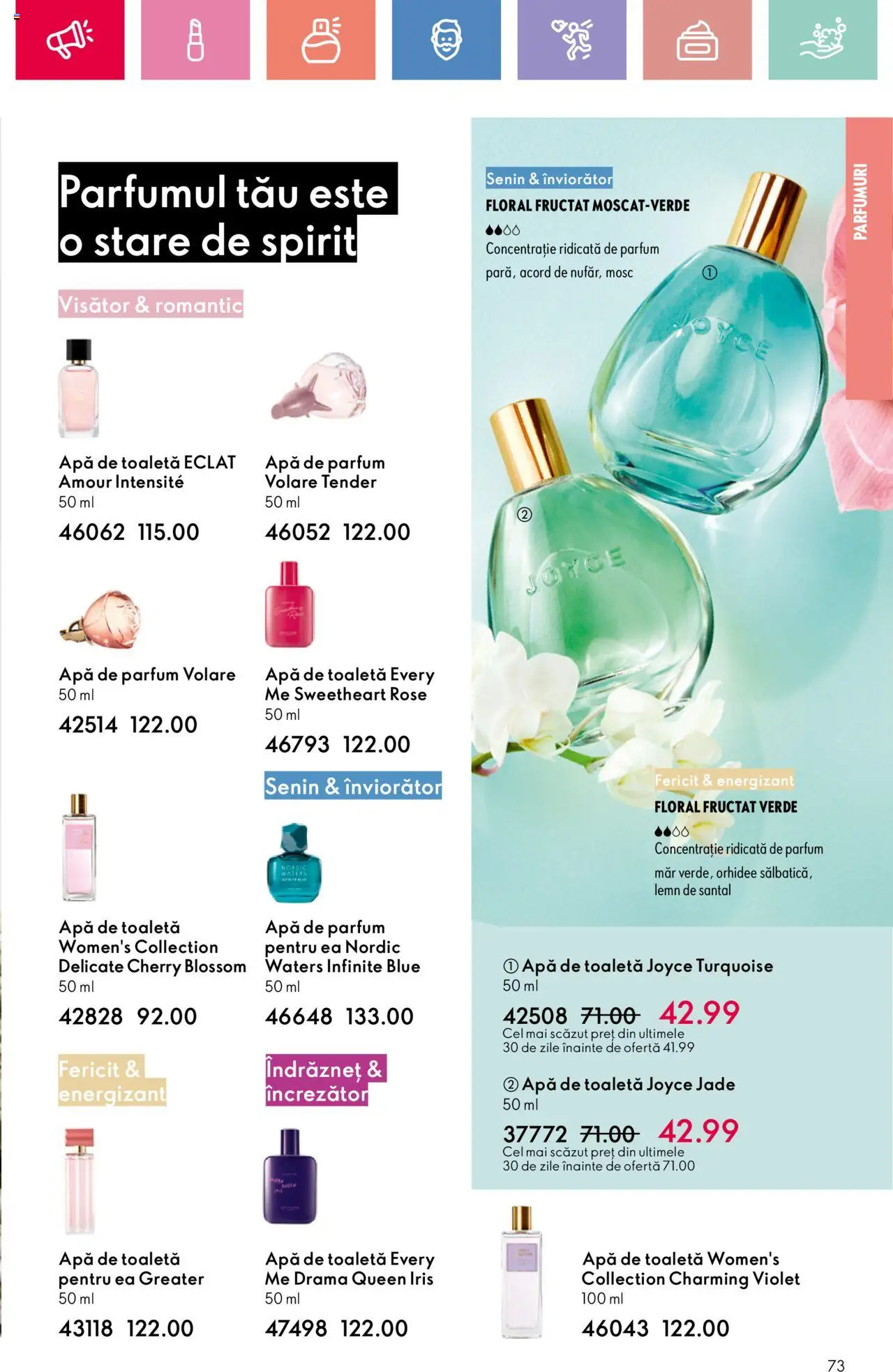 Oriflame catalog 10 2025 – valabil de la 06.07.2025 | Pagină: 73 | Produse: Apă de parfum, Orhidee, Toaletă, Apă