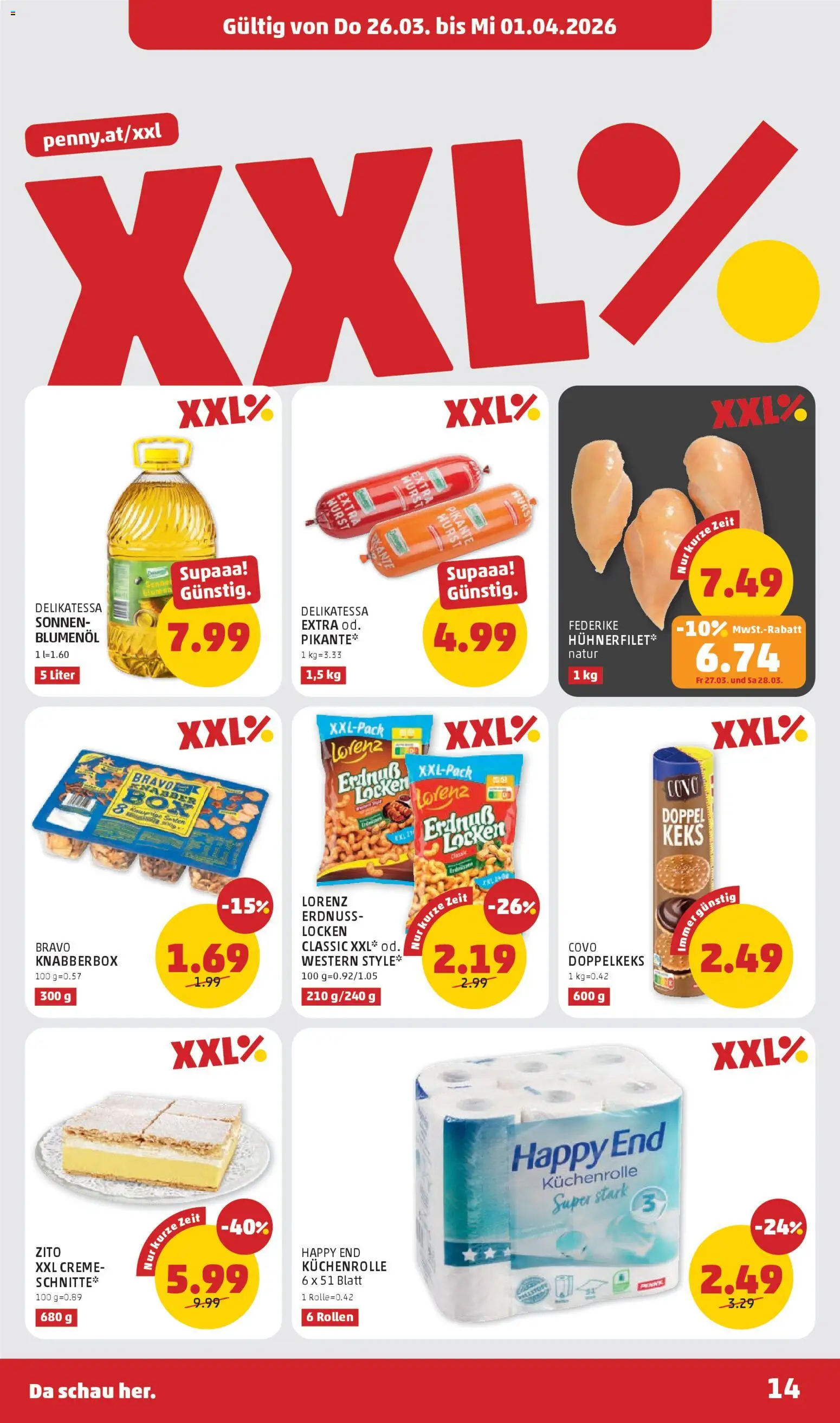 Penny Markt - Flugblatt gültig ab 26.03.2026 | Seite: 14 | Produkte: Wurst, Creme