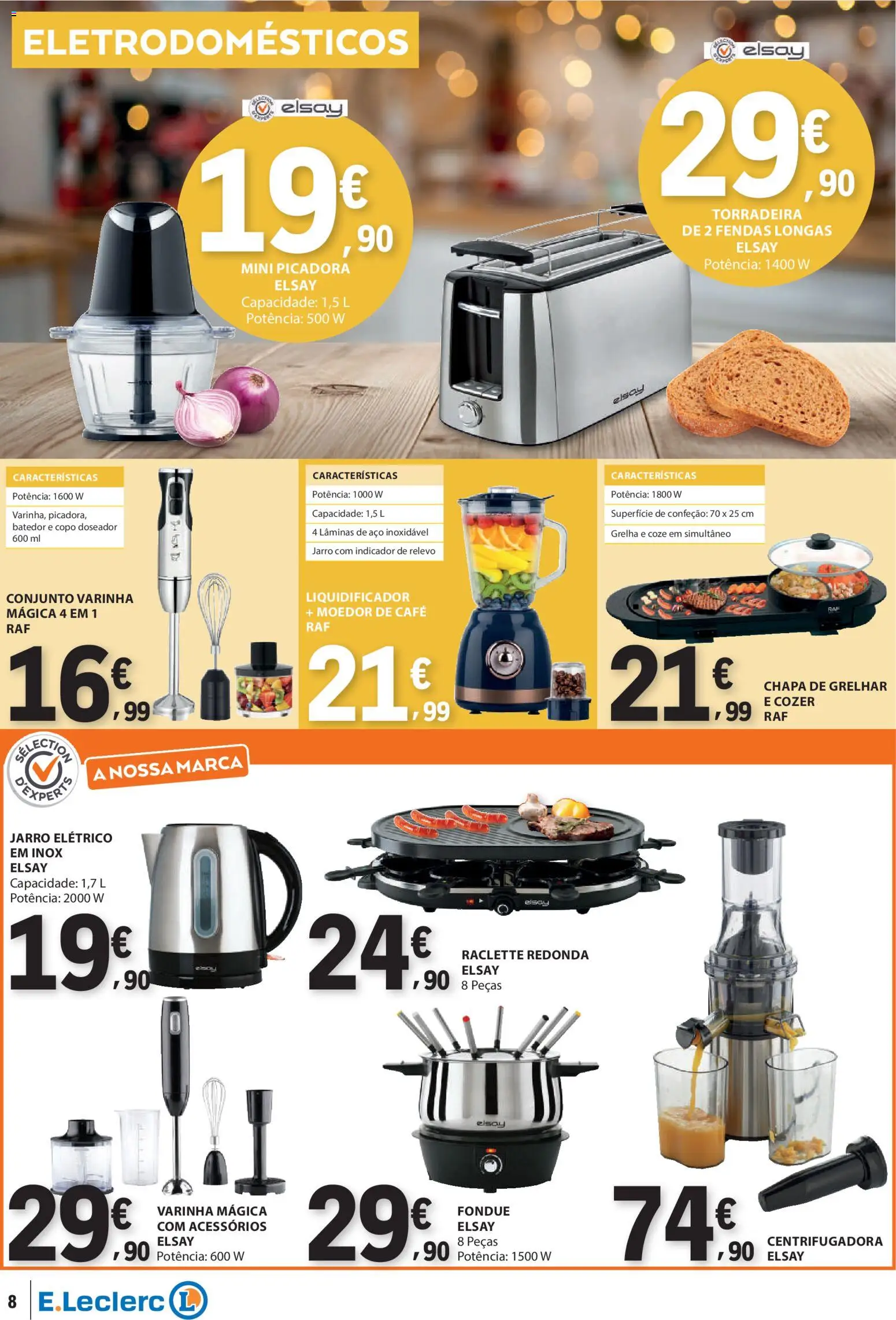 E.Leclerc Não Alimentar │ válido de 18.12.2025 | Página: 8 | Produtos: Batedor, Torradeira, Liquidificador, Café