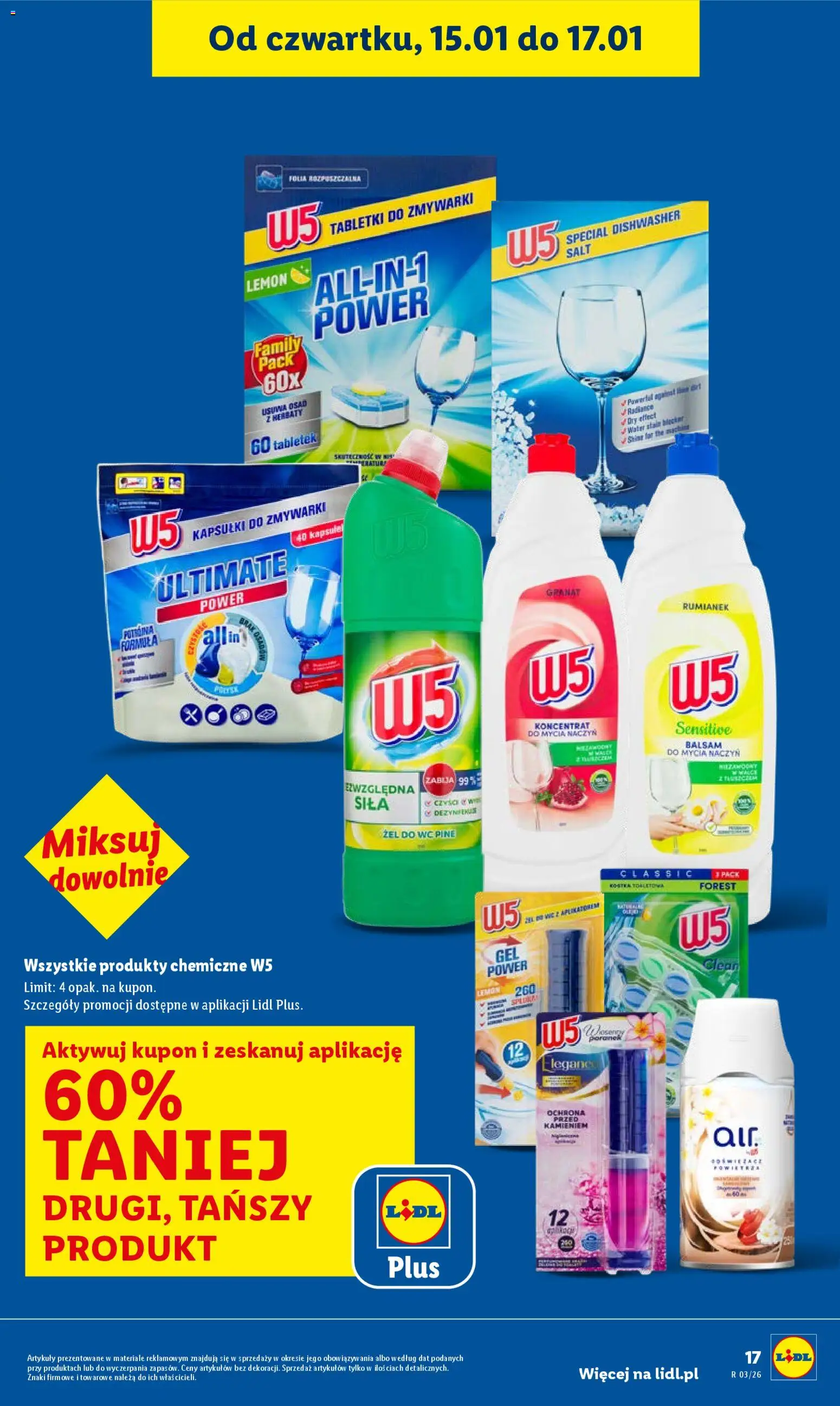 Lidl Gazetka od 15.01.2026 | Strona: 17 | Produkty: Odświeżacz, Cleaner, Kapsułki do zmywarki, Tabletki do zmywarki
