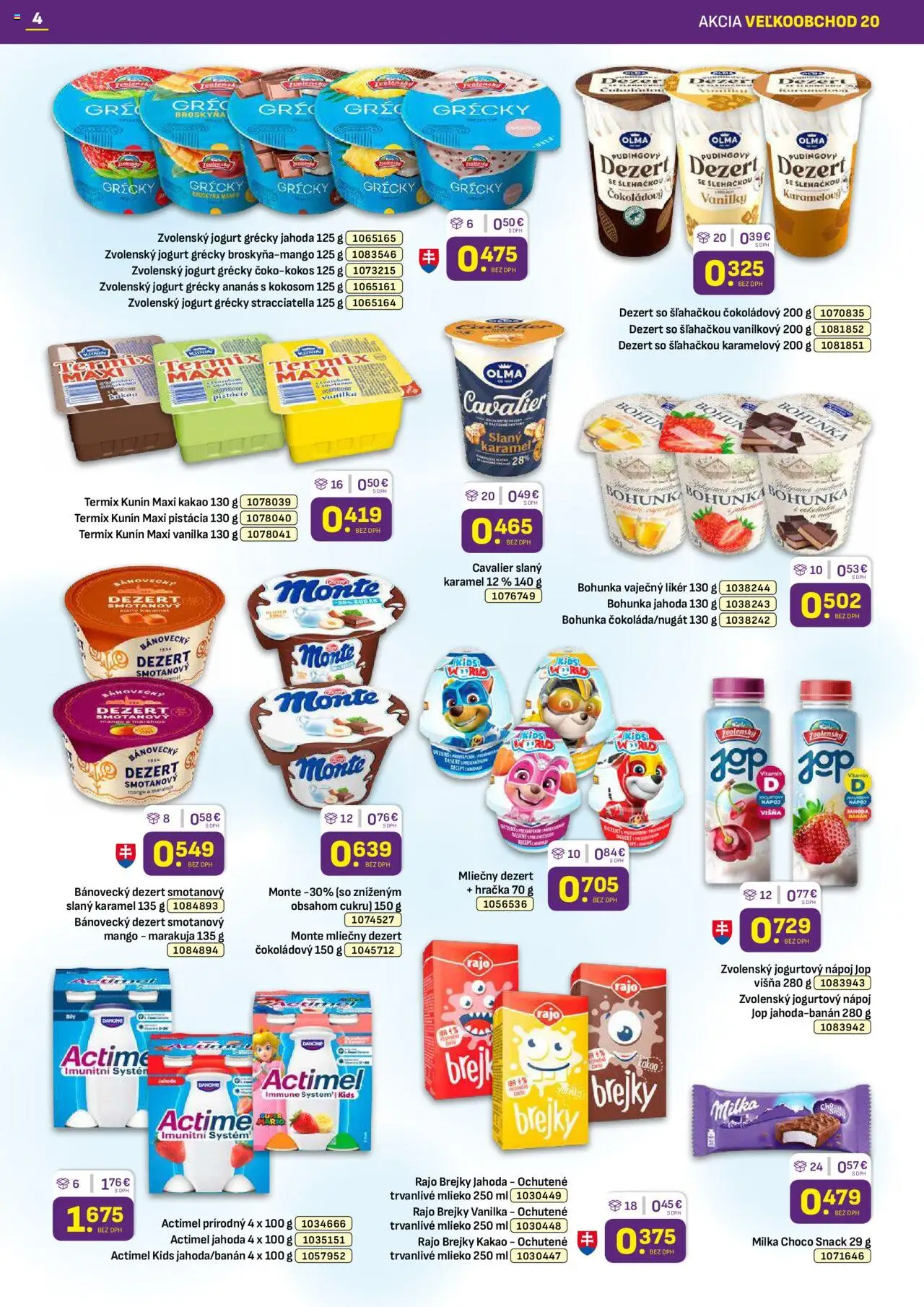 Nové Libex akcie – leták je platný od 06.10.2025 | Strana: 4 | Produkty: Mlieko, Mango, Trvanlivé mlieko, Kakao