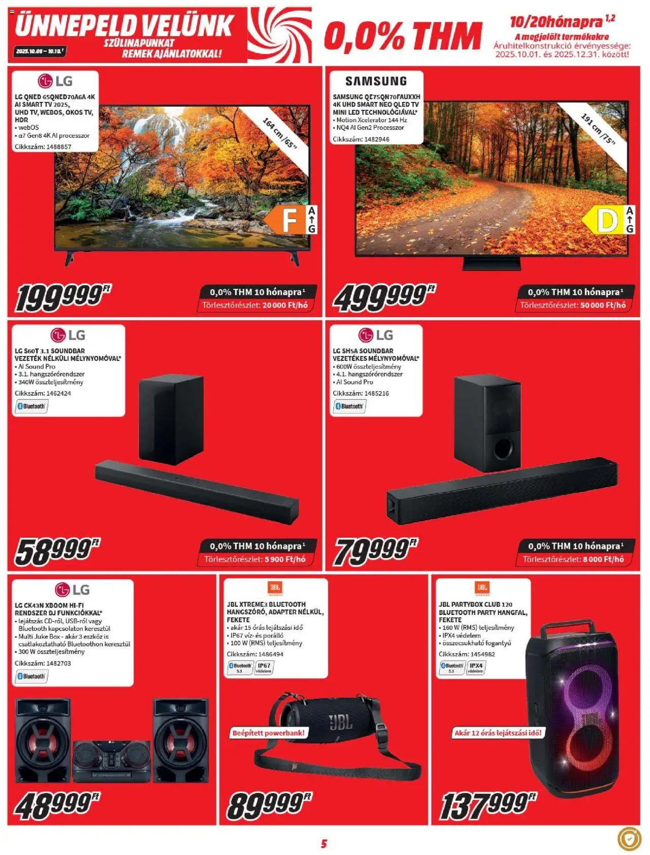 Media Markt akciós ujság - amely érvényes a következő dátumtól: 08.10.2025 | Oldal: 5 | Termékek: Powerbank, Adapter, Samsung, Soundbar