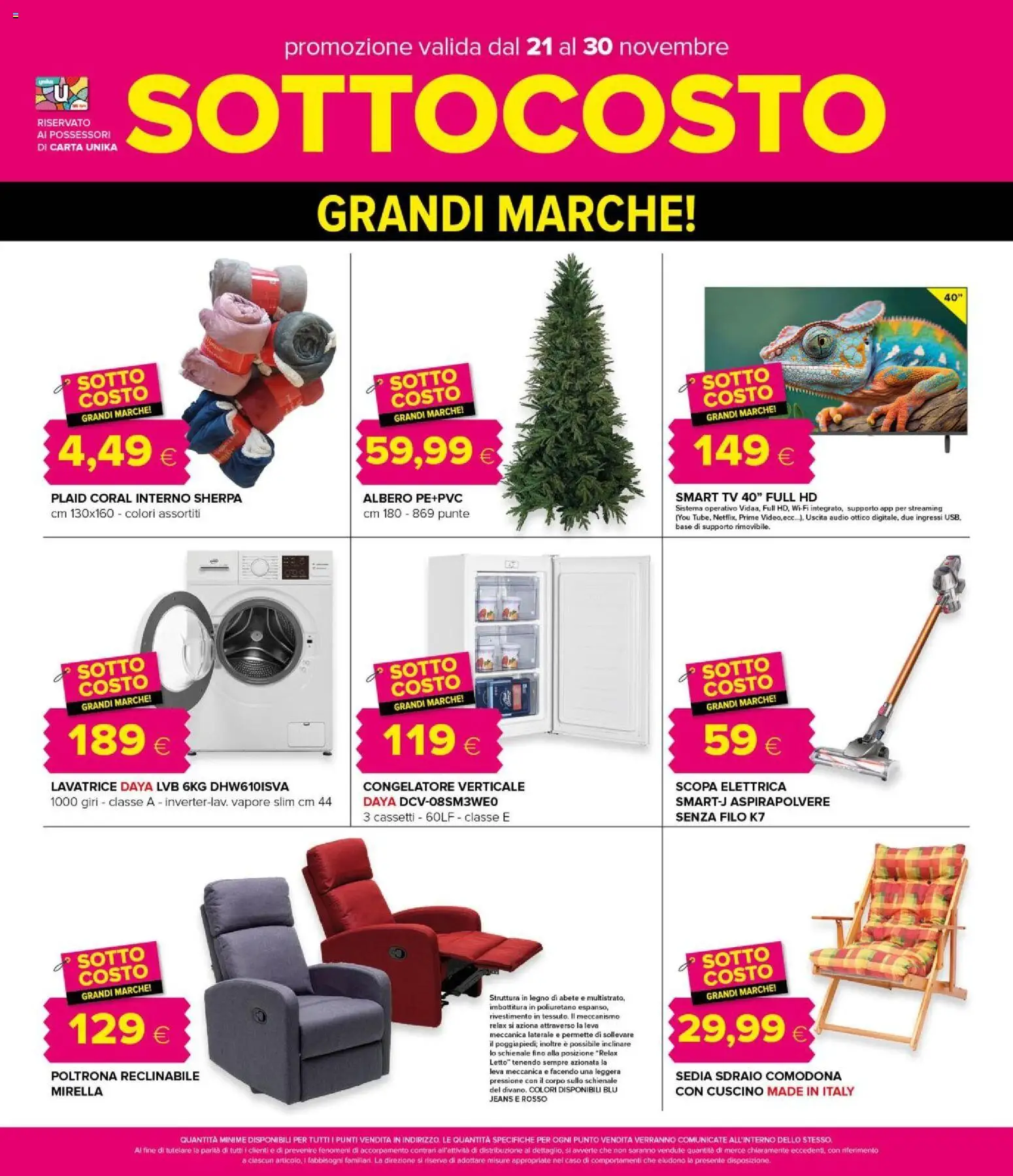 Volantino Oasi del 21.11.2025 | Pagina: 15 | Prodotti: smart TV, Aspirapolvere, Letto, Poltrona