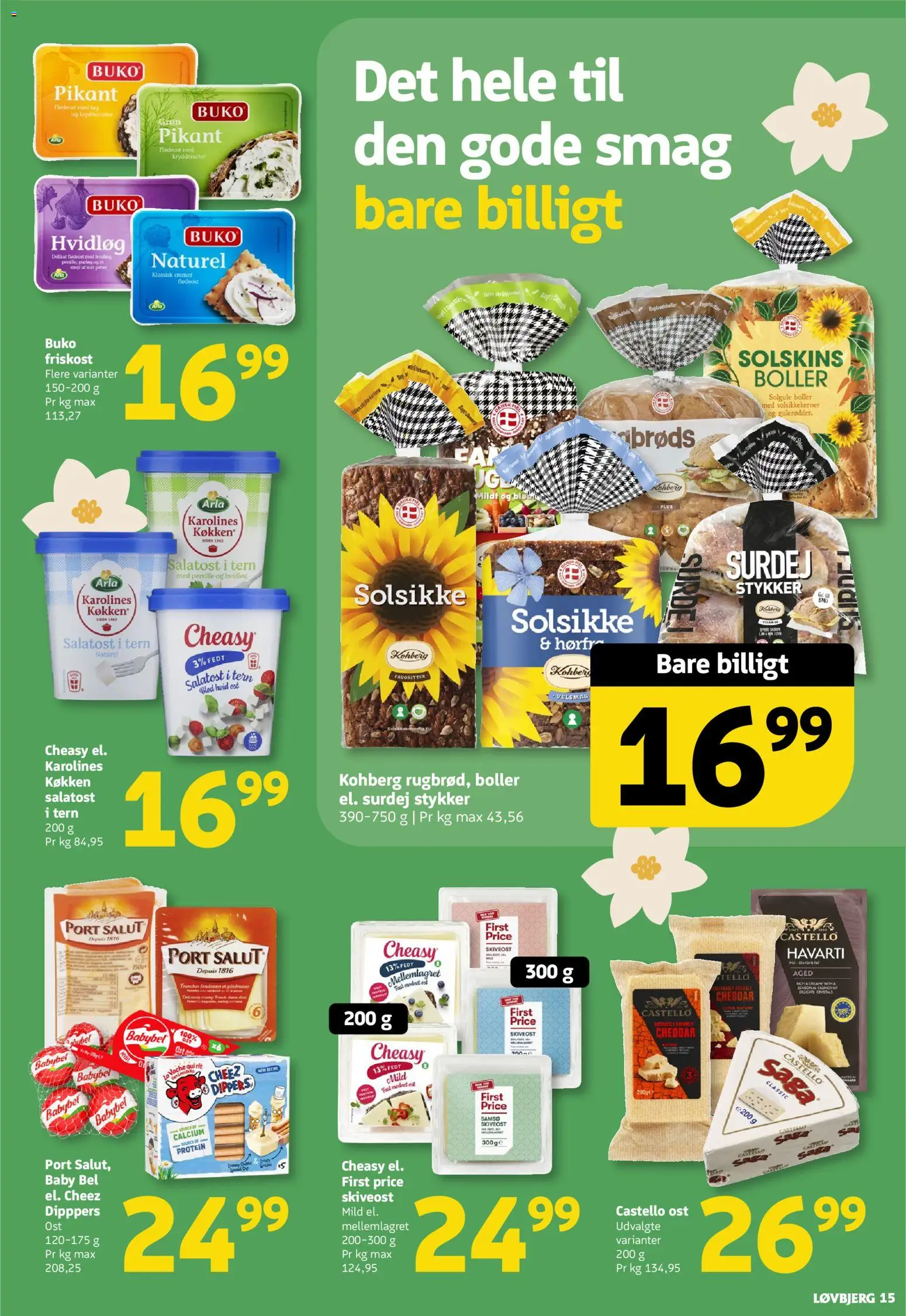 Løvbjerg tilbudsavis – gyldig fra 27.02.2026 | Side: 15 | Produkter: Cheddar, Salatost, Flødeost, Persille