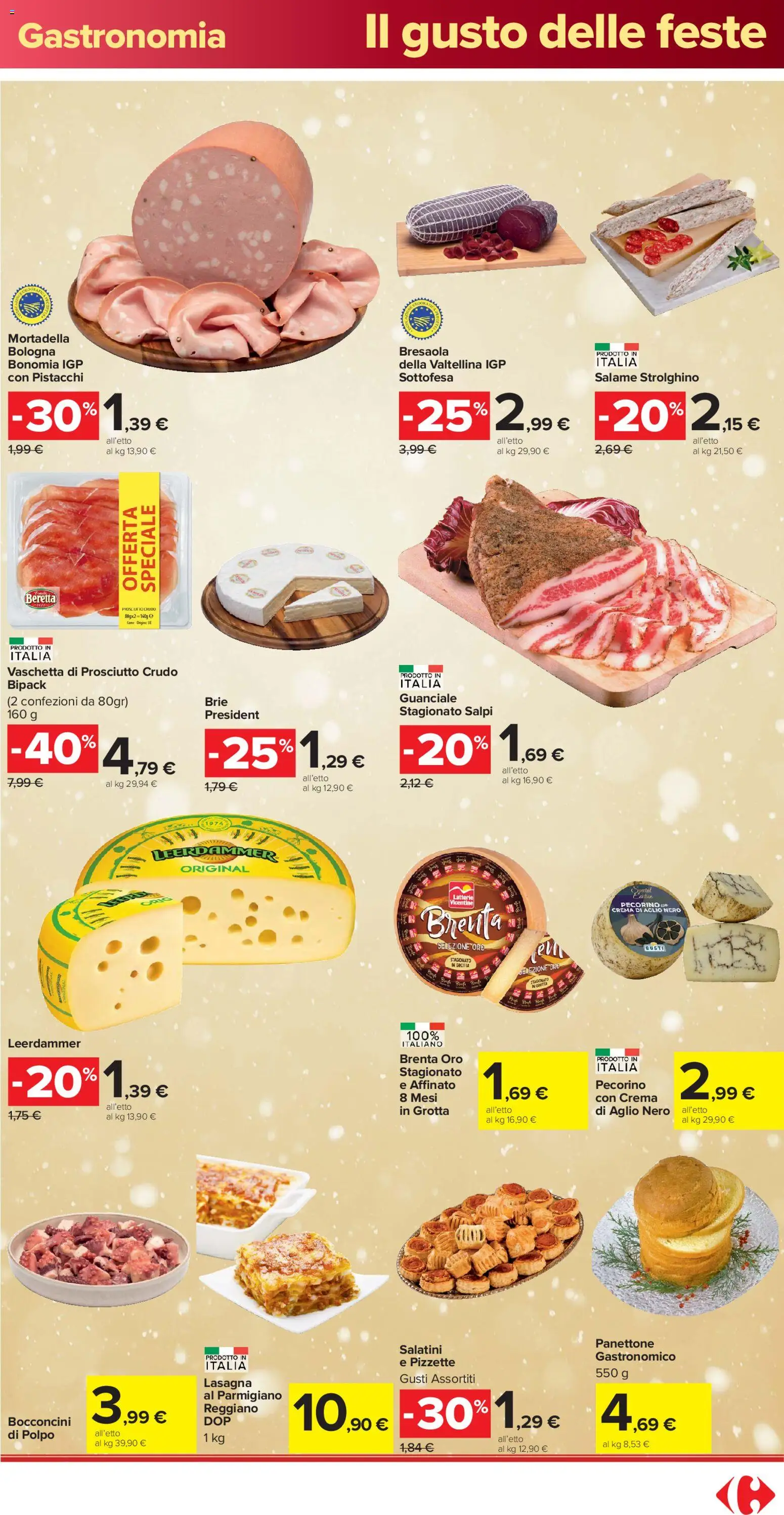 Volantino Carrefour del 16.12.2025 | Pagina: 17 | Prodotti: Bresaola, Lasagna, Panettone, Pistacchi