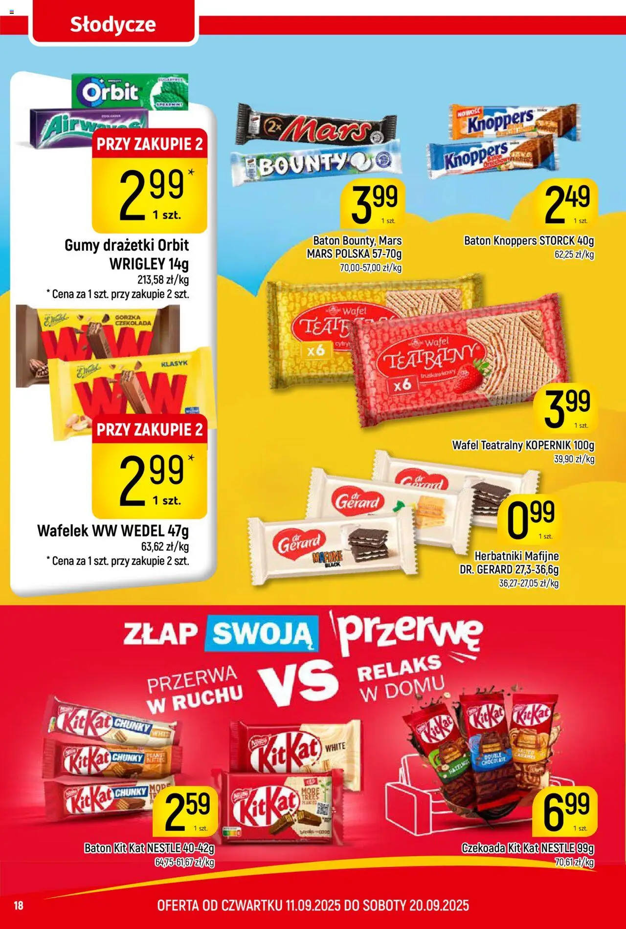 Piotruś Pan Gazetka od 11.09.2025 | Strona: 18 | Produkty: Słodycze, Gumy, Herbatniki, Baton