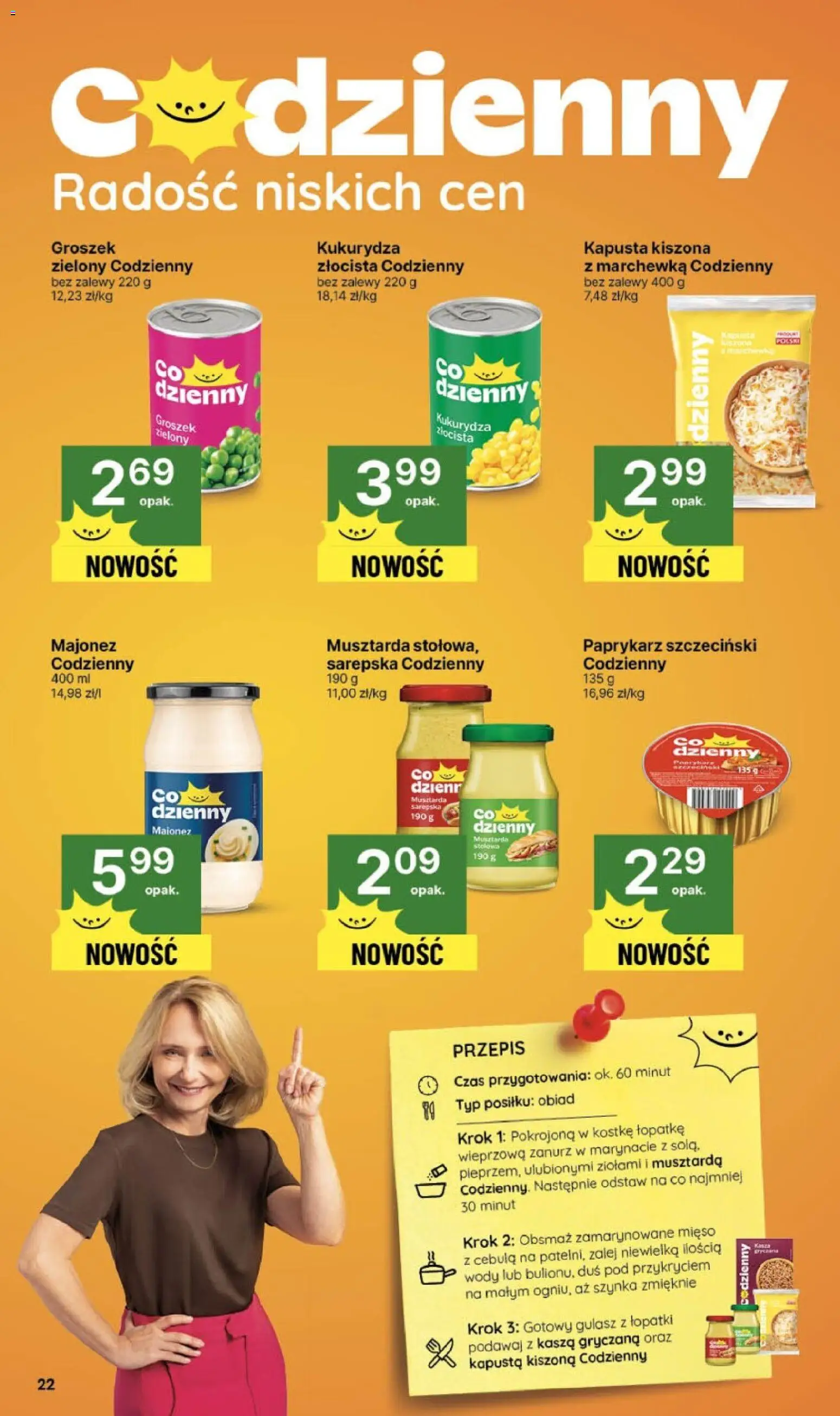 Delikatesy Centrum Gazetka od 13.11.2025 | Strona: 22 | Produkty: Kapusta, Kasza gryczana, Kukurydza, Gulasz