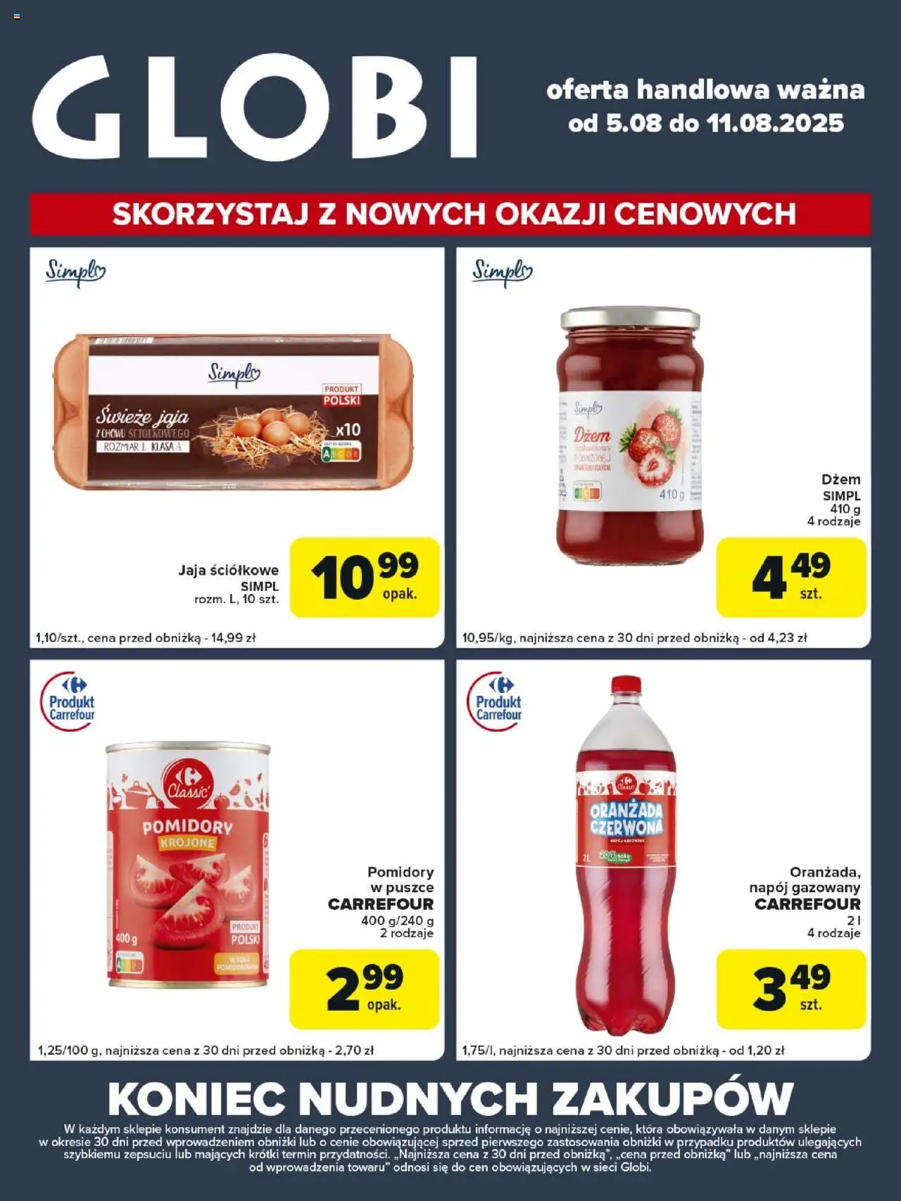 Carrefour Gazetka - Globi od 05.08.2025 | Strona: 2 | Produkty: Dżem, Pomidory, Jaja