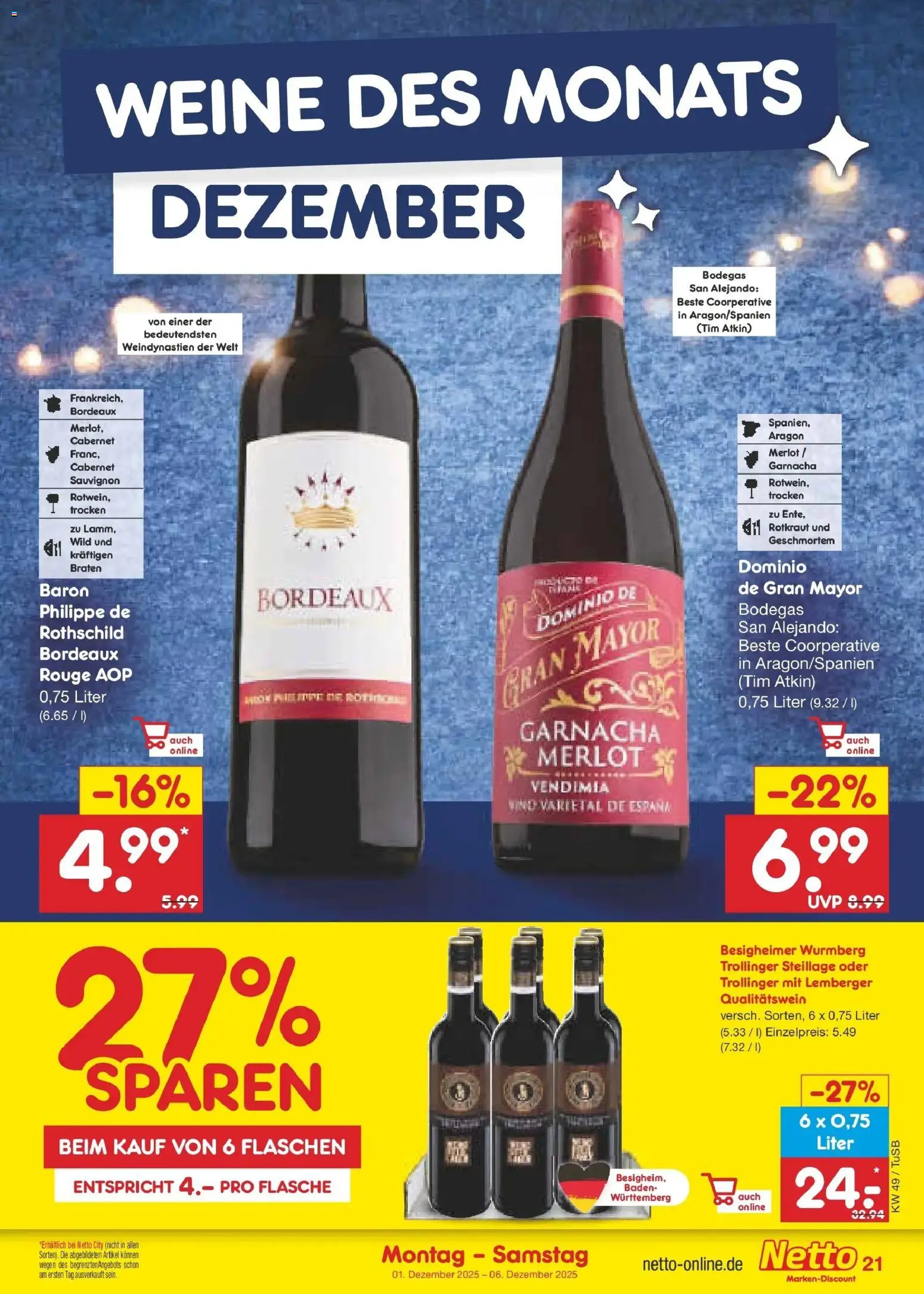 Netto Marken-Discount prospekt Calw-Stammheim	 – gültig ab 01.12.2025 | Seite: 23 | Produkte: Merlot, Rouge