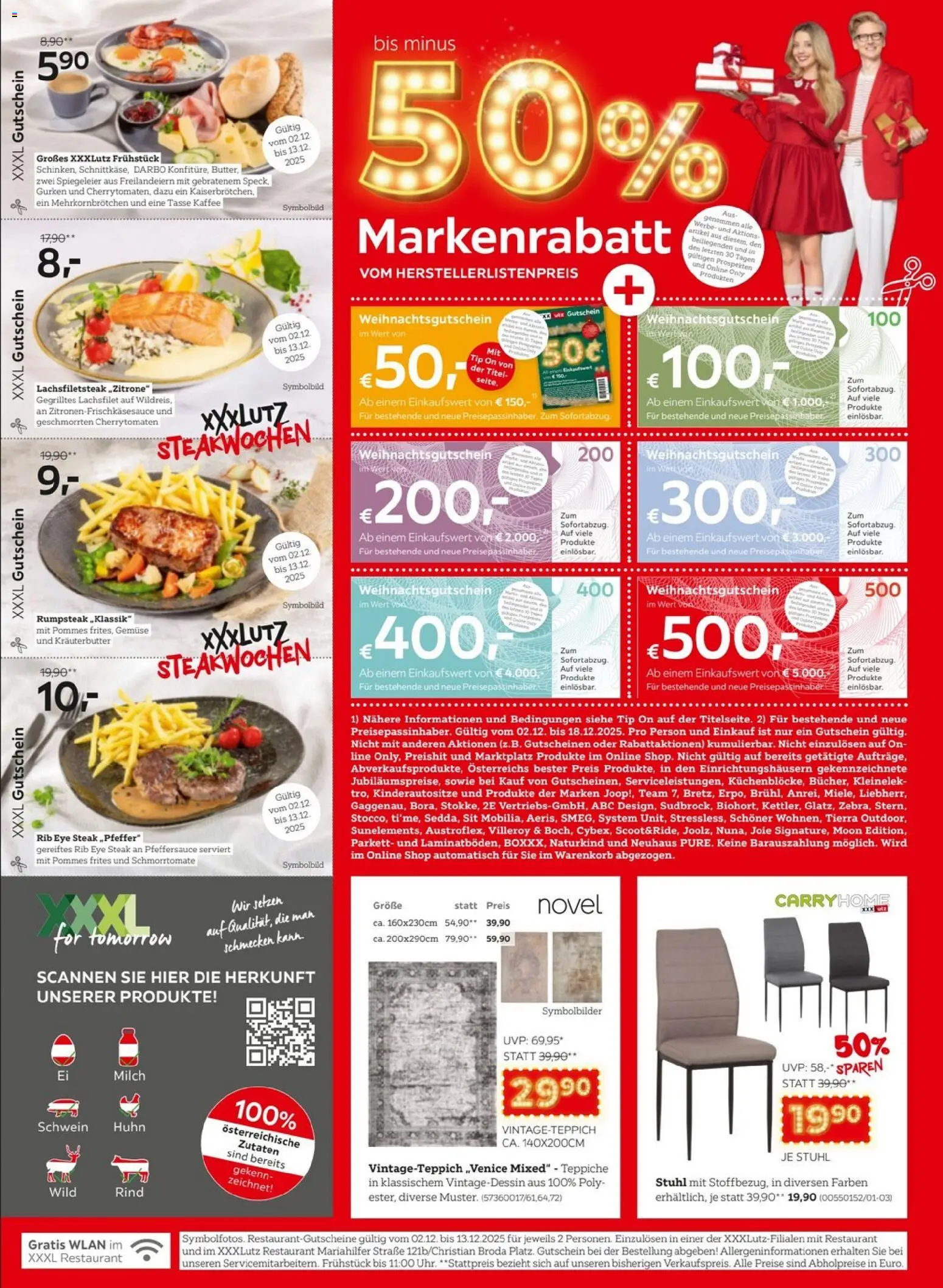 XXXLutz Prospekt aktuell gültig ab 02.12.2025 | Seite: 2 | Produkte: Gurken, Gemüse, Milch, Kaffee