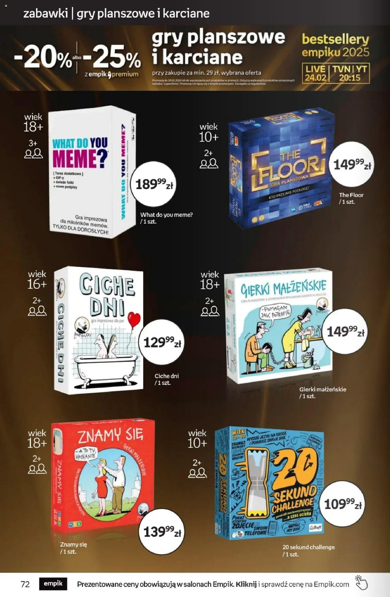 Empik promocje - Tom kultury Zabawki od 11.02.2026 | Strona: 14 | Produkty: Gra, Gry