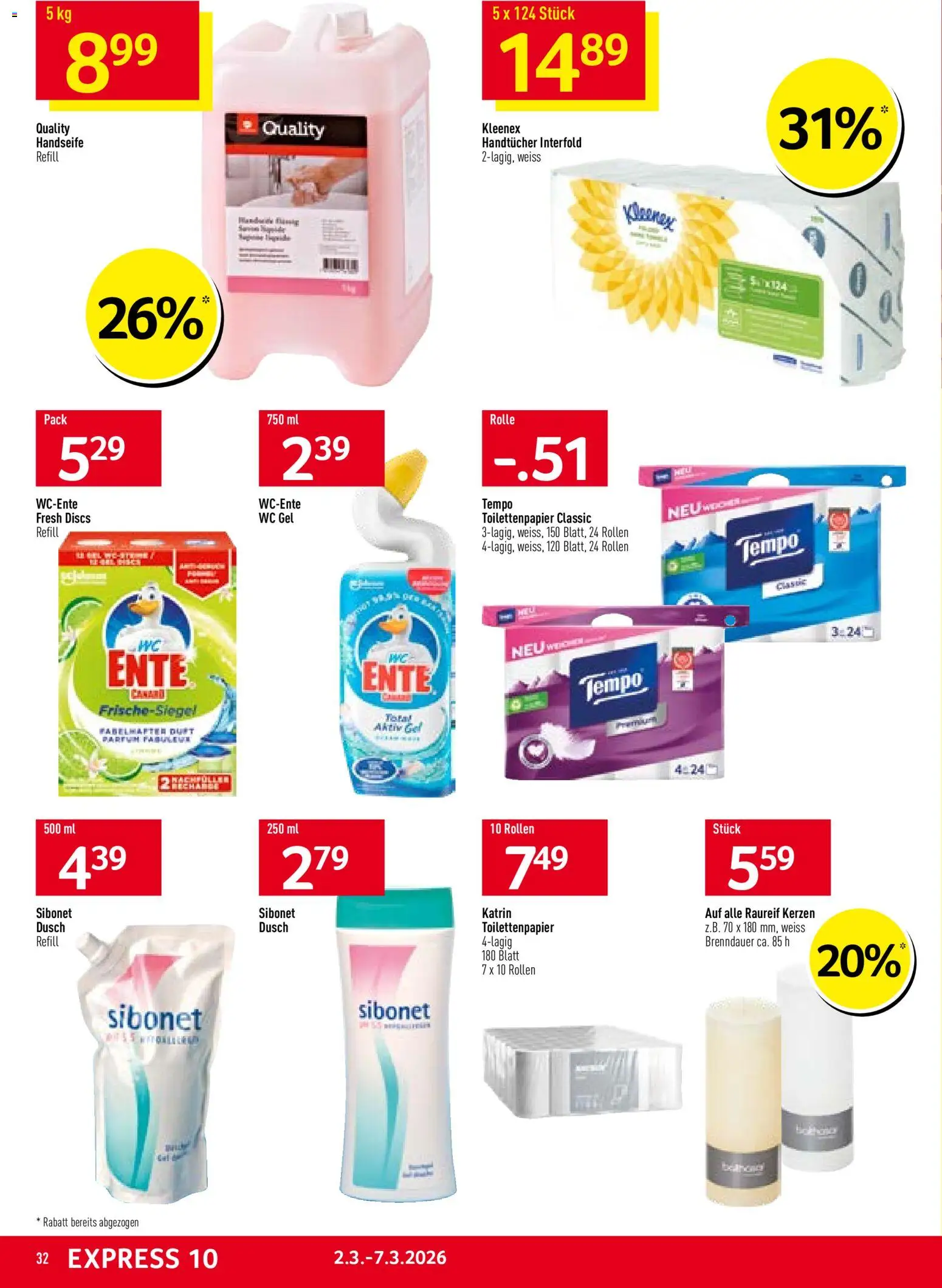 Prodega Aktionen – gültig ab 02.03.2026 | Seite: 32 | Produkte: Toilettenpapier