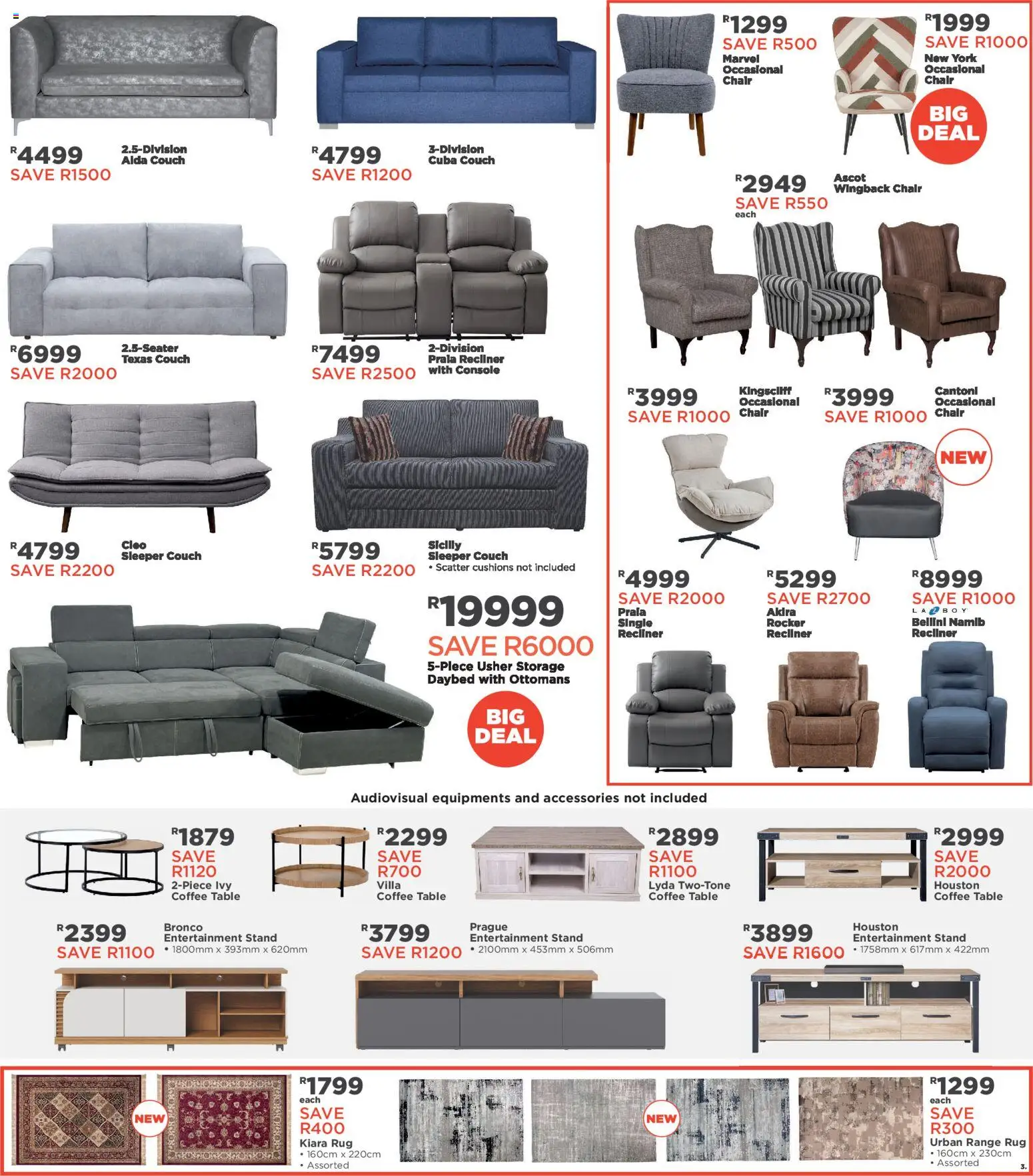 New House and Home catalogue – valid from 20.04.2026 | Page: 3 | Products: Couch, Coffee table, Table, Chair