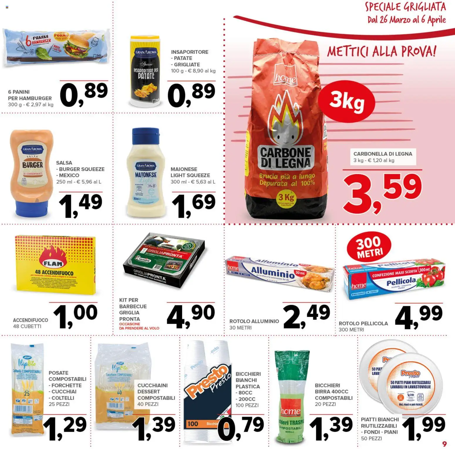 Volantino Todis del 26.03.2026 | Pagina: 9 | Prodotti: Maionese, Barbecue, Lavastoviglie, Griglia
