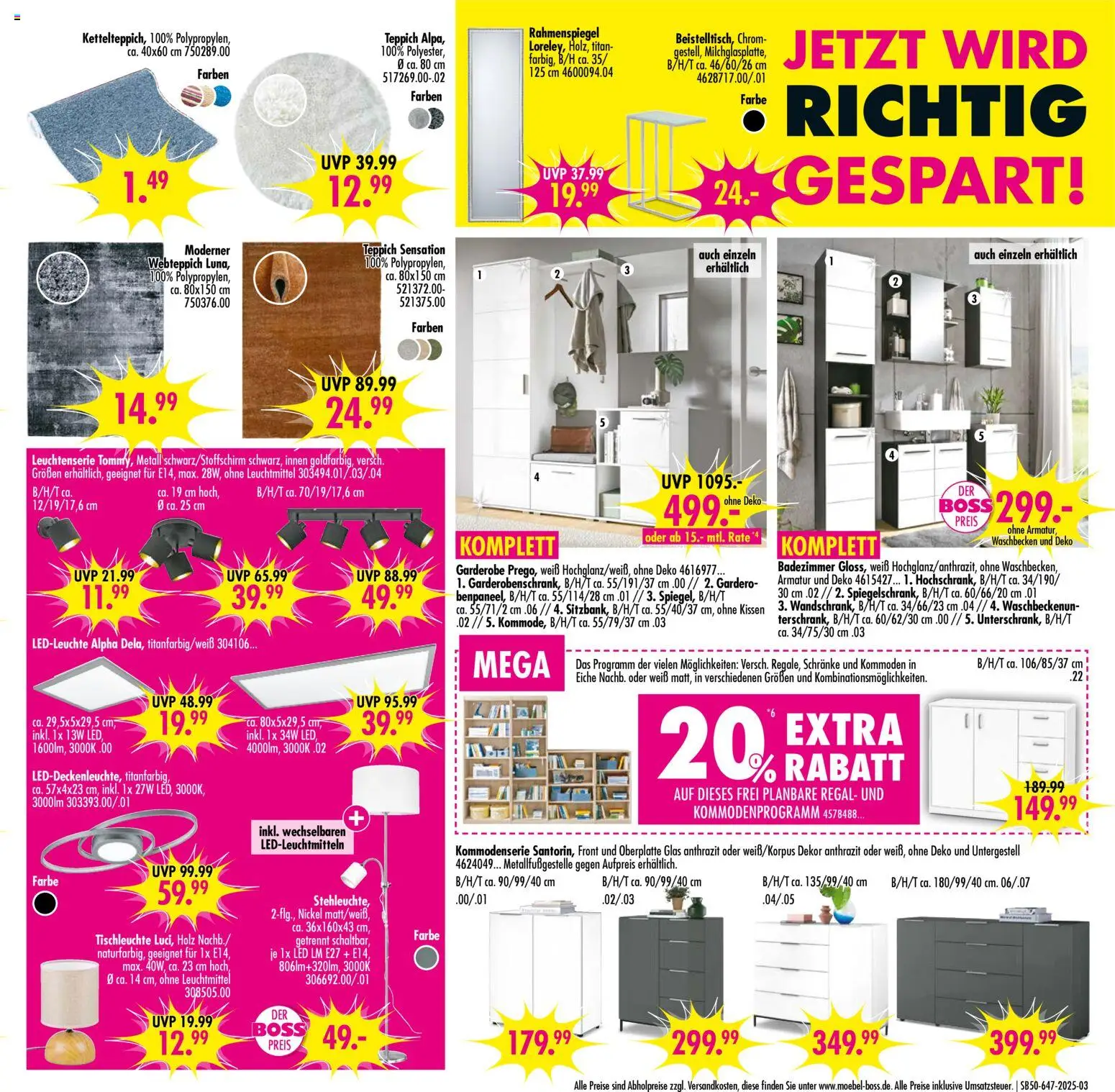 SB Möbel Boss Prospekt Neubrandenburg	 – gültig ab 06.12.2025 | Seite: 3 | Produkte: Kissen, Waschbecken, Teppich, Armatur